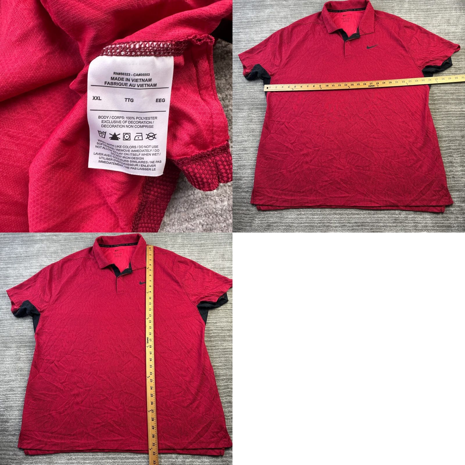 Nike Nike Tiger Woods Polo Shirt Mens 2XL Red Dri-Fit Golf Shirt Short Sleeve Collared Regular Nike Tiger Woods Polo Red 2XL Mens Size US XXL / EU 58 / 5 - 8 Thumbnail