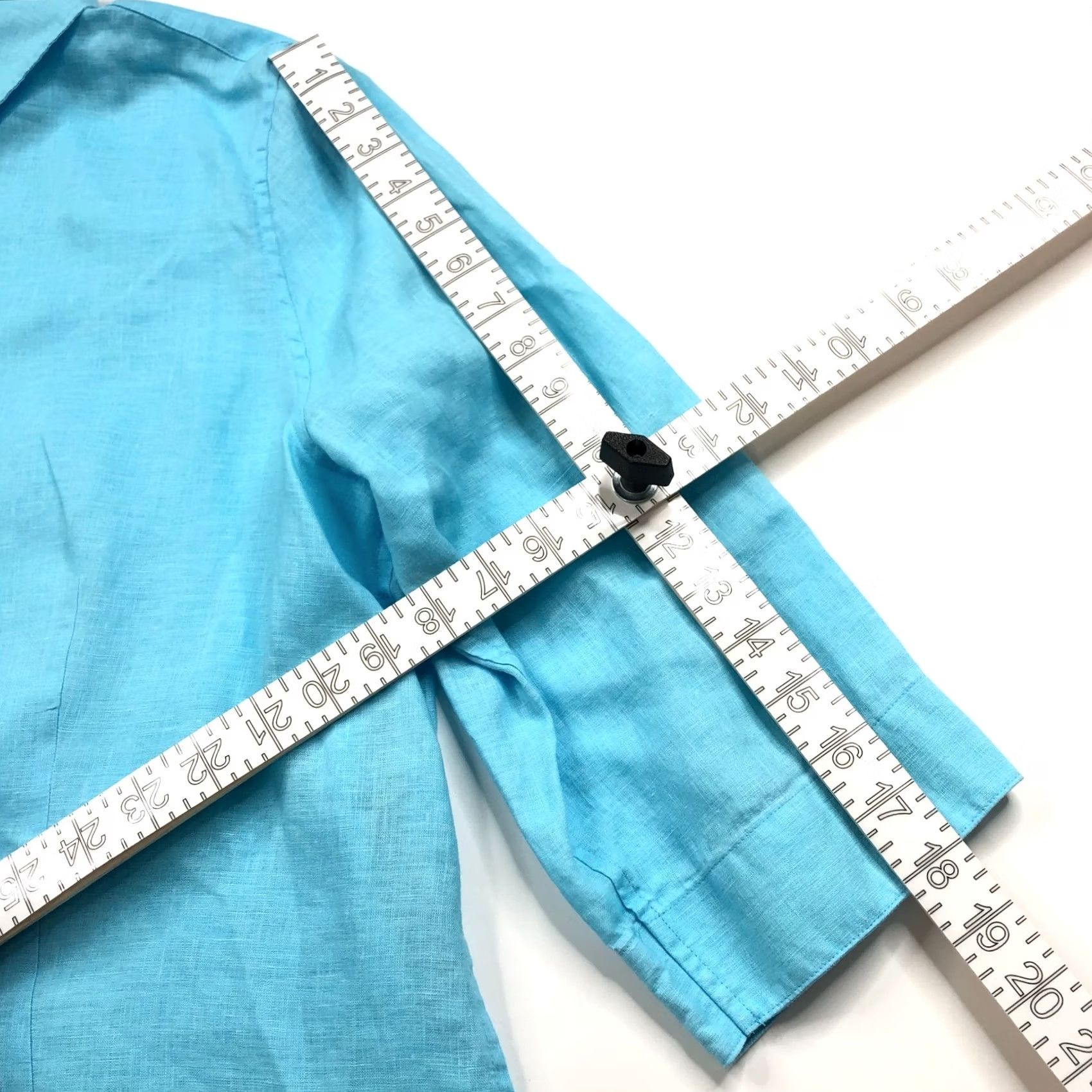 Vintage Chico's Shirt Button-Up Linen Blue LS Collared No Iron No Tag LG? 100% Linen Long Sleeve Casual Womens Regular Size L Size L / US 10 / IT 46 - 4 Thumbnail