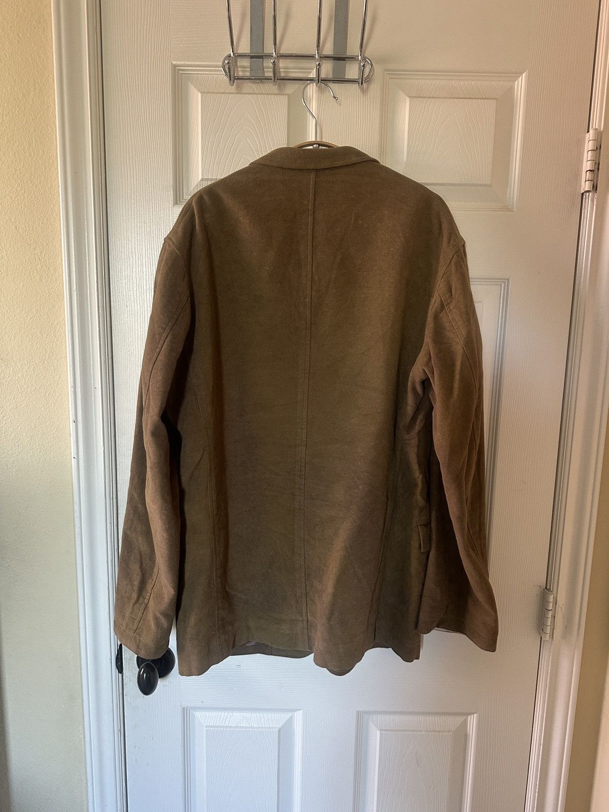Yohji Yamamoto Yohji Yamamoto Beige Moleskin Blazer Size 50R - 2 Thumbnail