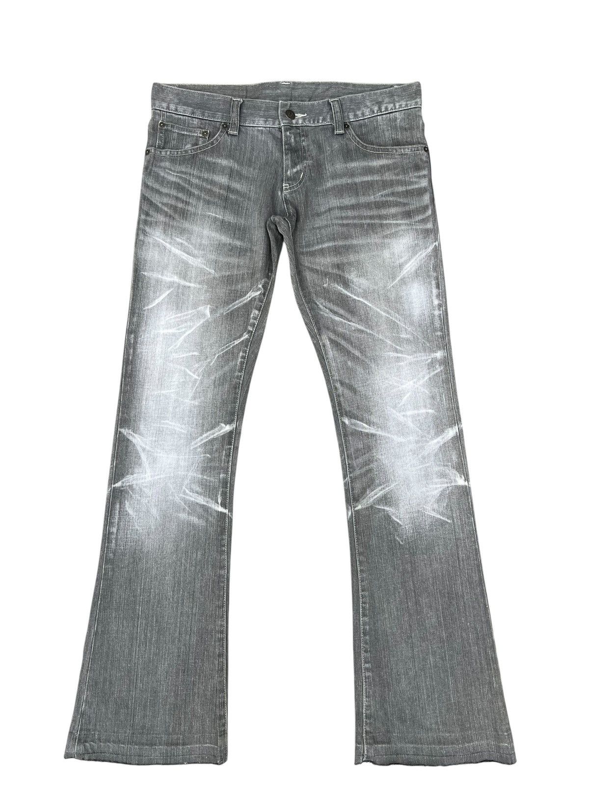 Tornado Mart Tornado Mart Distressed Fade Denim Flare Jeans Size US 31 - 1 Thumbnail
