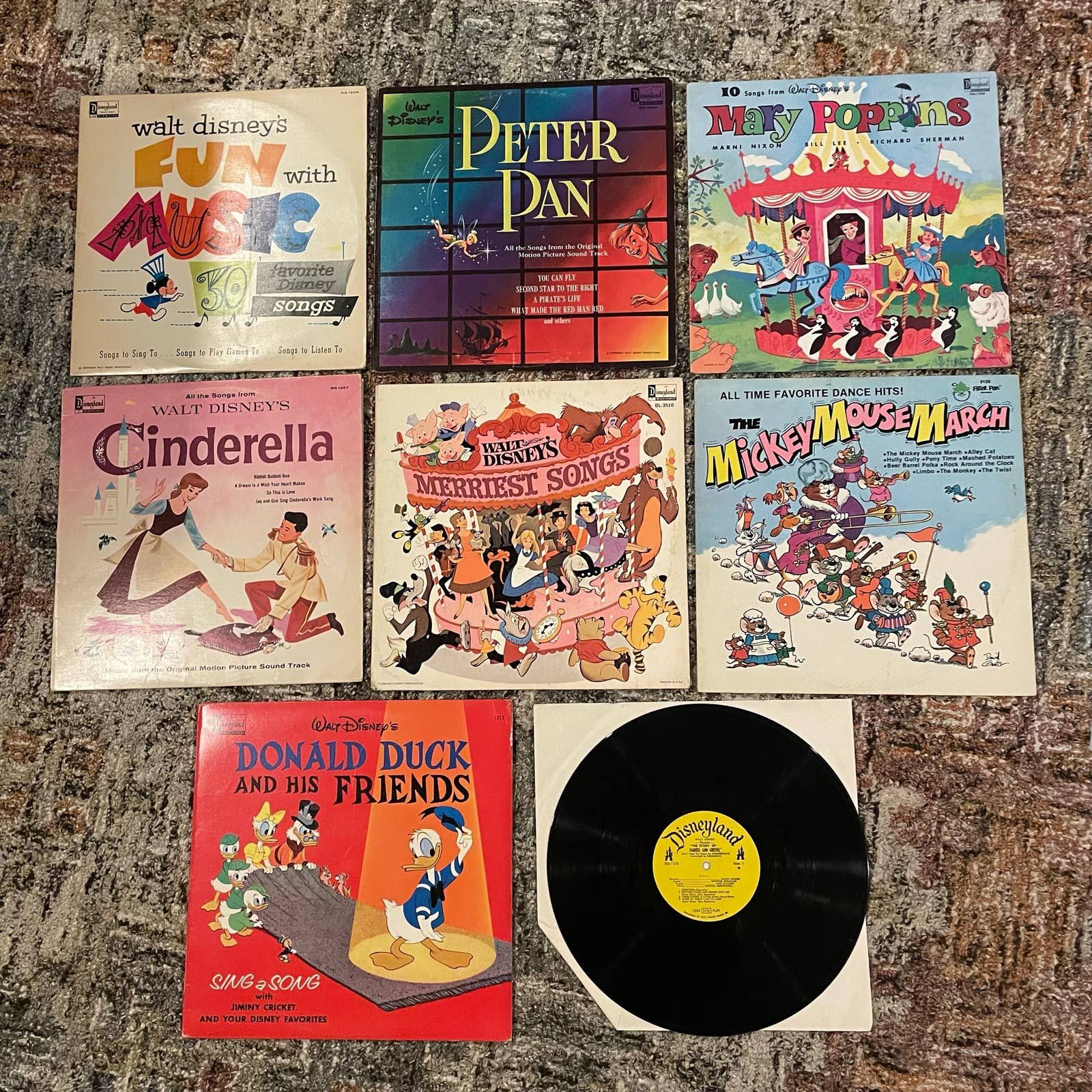 Disney Lot of 8 Vintage Walt Disney Vinyl Records Albums movie film ...