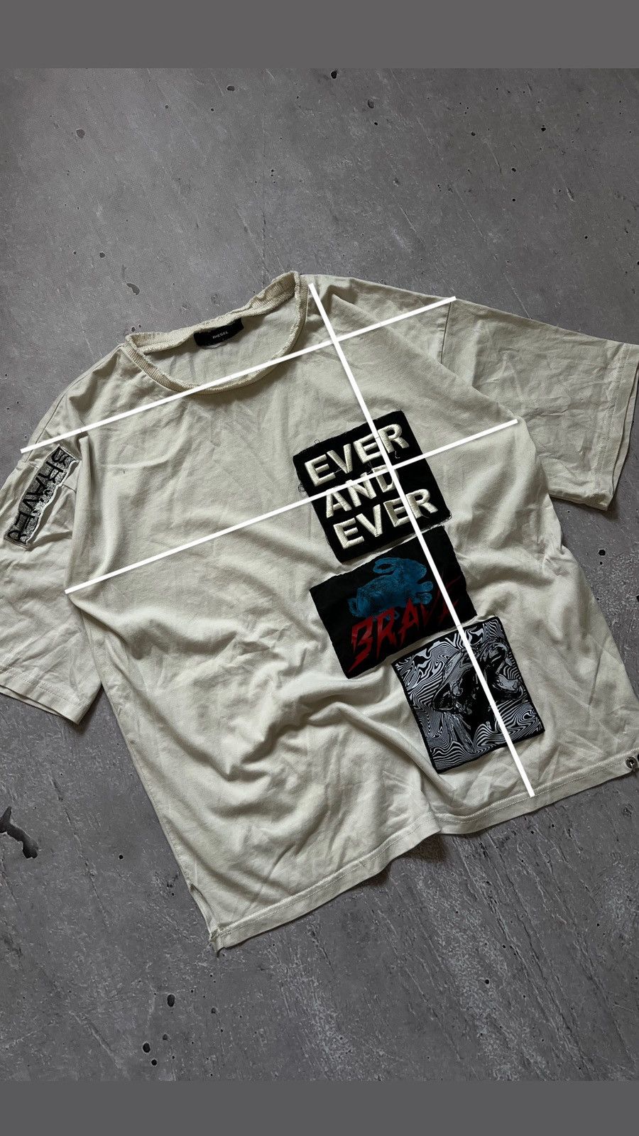 Diesel Rare T-shirt from Diesel Large Number Logos Oversize Fit M Size US M / EU 48-50 / 2 - 18 Thumbnail