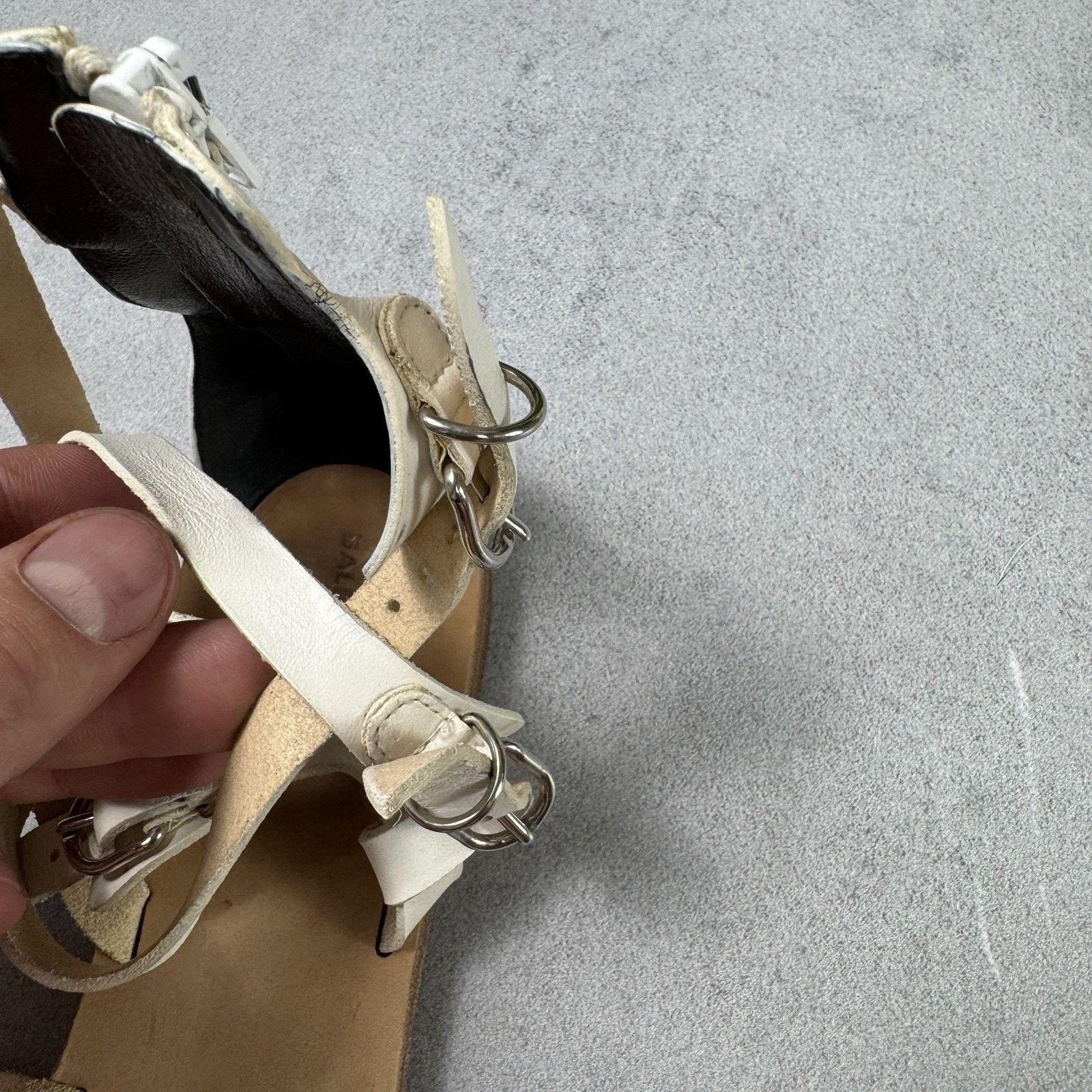 Balenciaga Balenciaga Bickle White Leather Gladiator Ankle Sandals 37 Size US 7 / IT 37 - 21 Thumbnail
