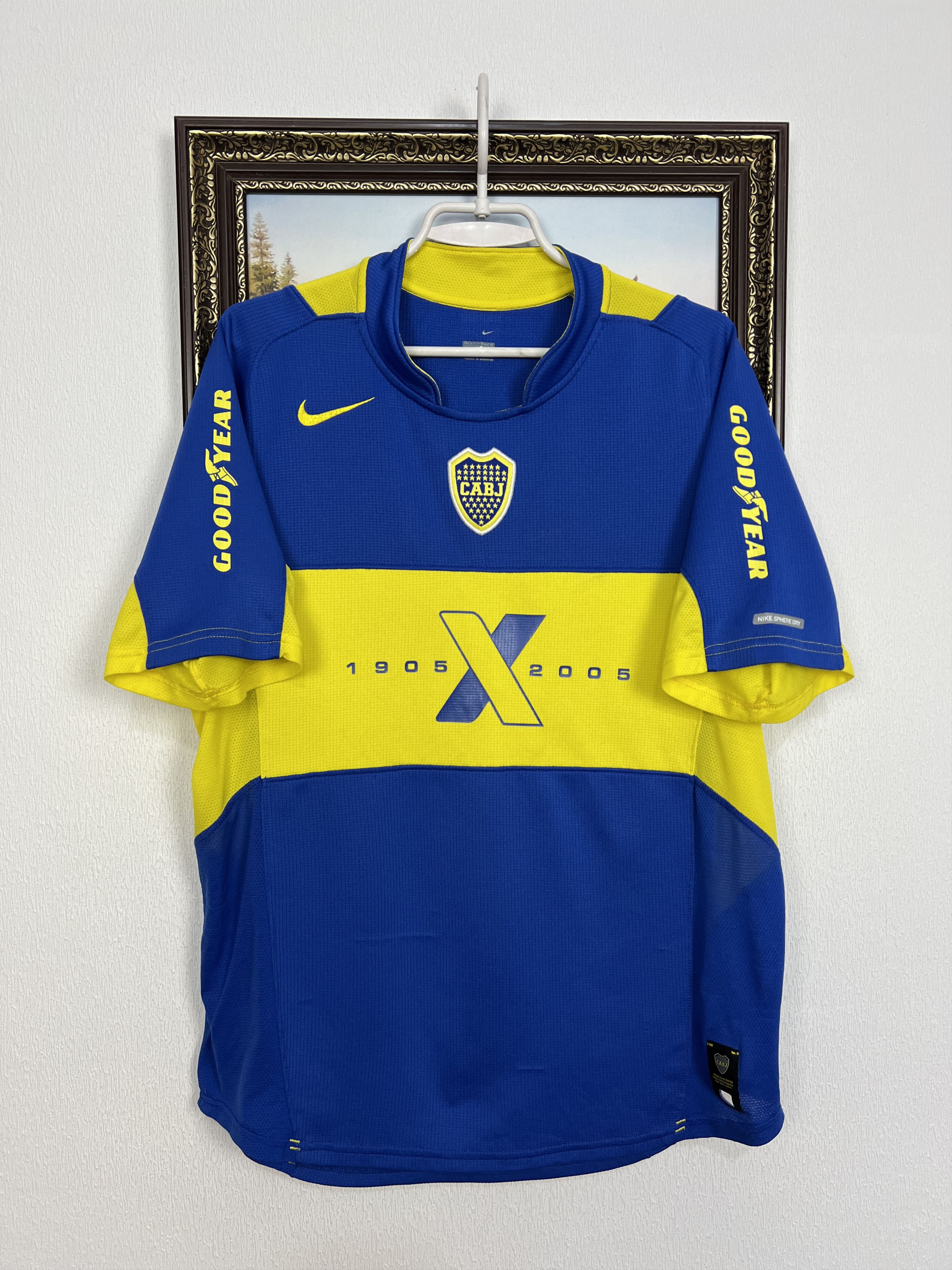 Nike Boca Juniors Home football shirt 2005 Soccer Jersey Trikot Size US L / EU 52-54 / 3 - 1 Thumbnail
