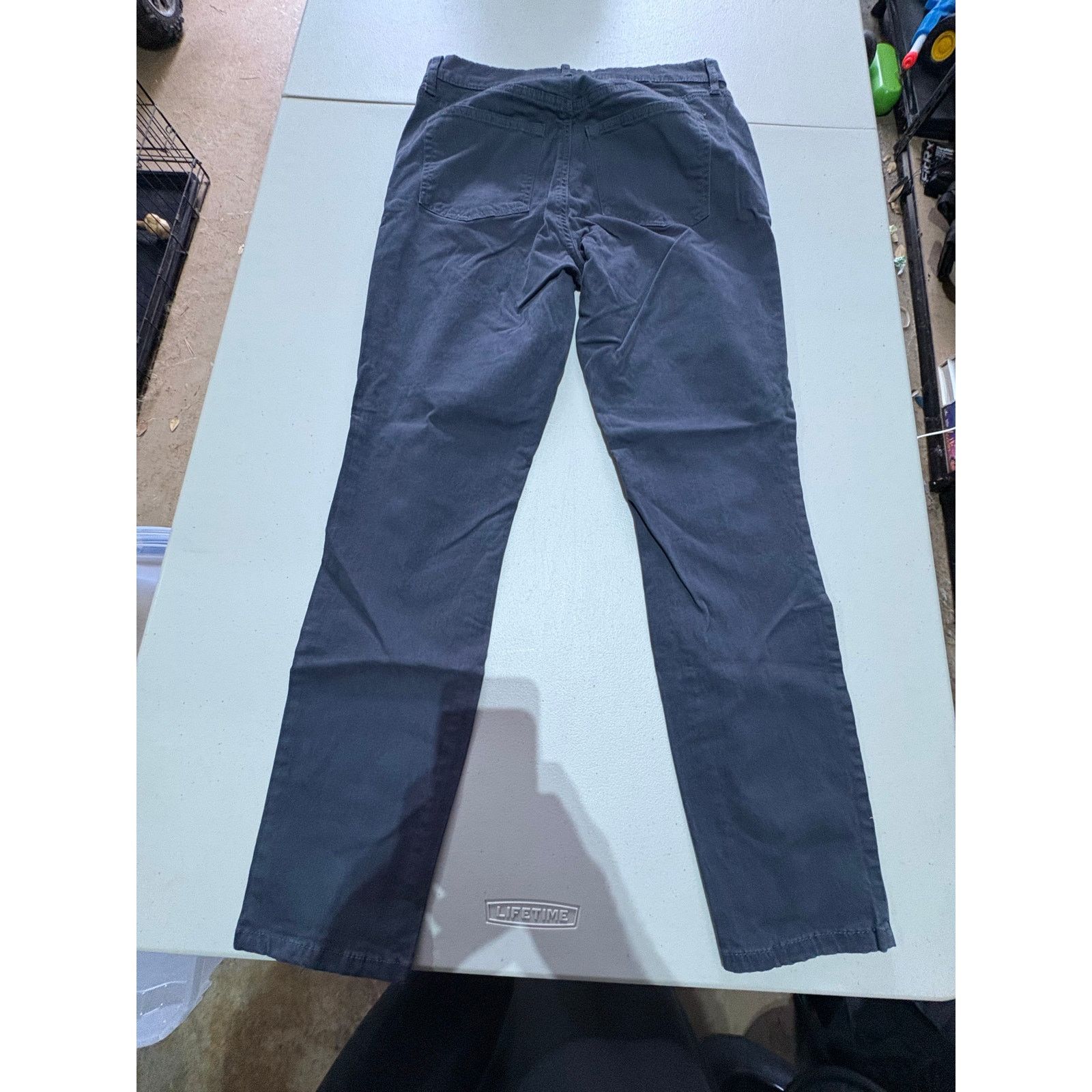 Loft LOFT Women’s Gray Straight Leg Pants Size 4 27 Waist Size 27" / US 4 / IT 40 - 3 Thumbnail