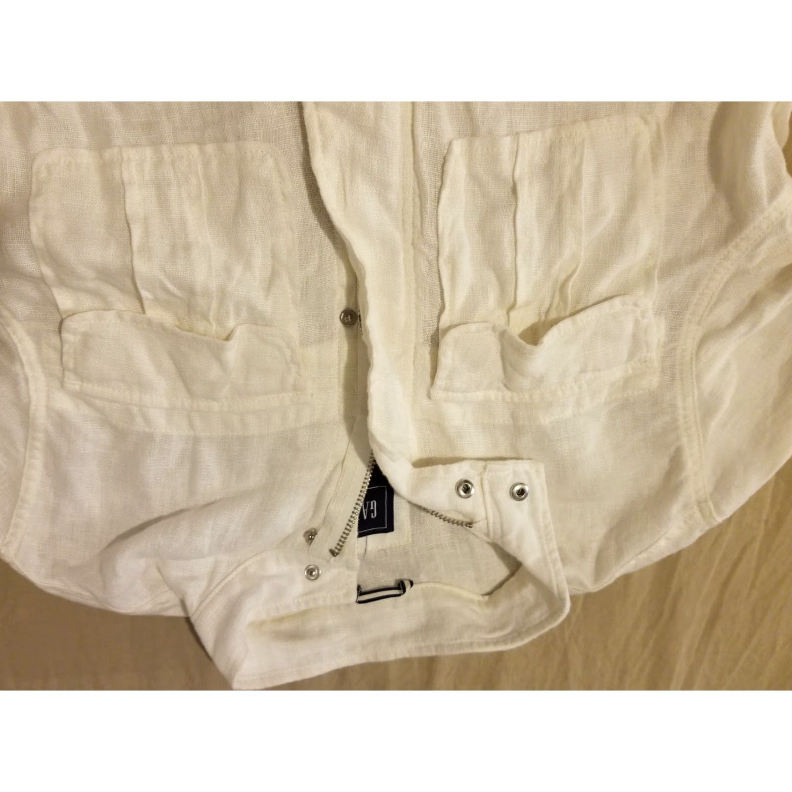 Gap Womens GAP Linen Jacket M Medium Cream Size M / US 6-8 / IT 42-44 - 2 Thumbnail