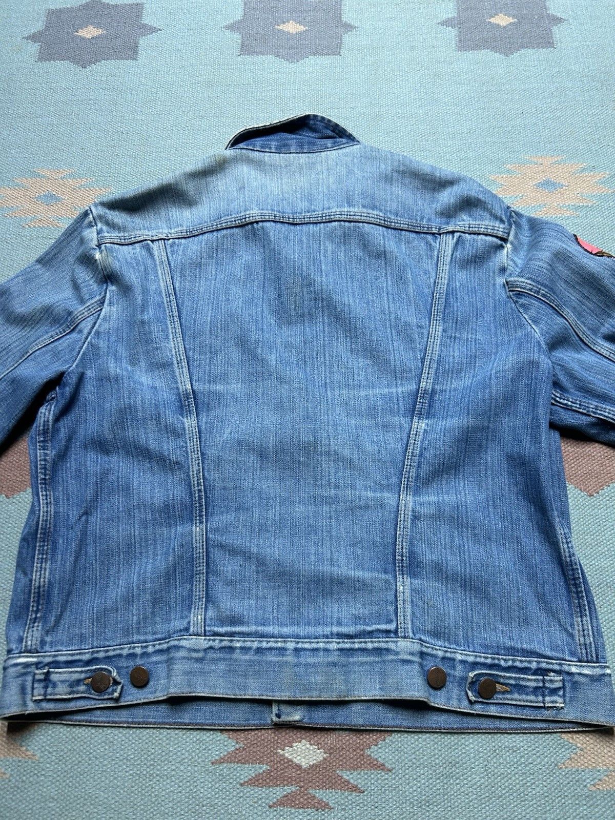 Vintage VTG 70s wrangler no fault denim jacket faded speedy patch L Size US L / EU 52-54 / 3 - 11 Thumbnail