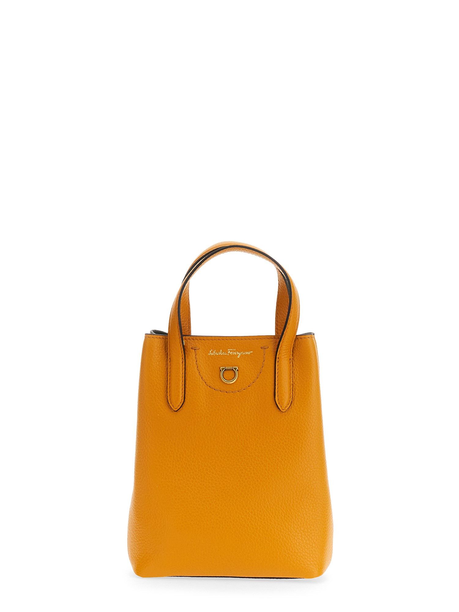 Salvatore Ferragamo o1s1rm0924 Size: OS / Gancini Mini Handbag in Orange Size ONE SIZE - 1 Thumbnail