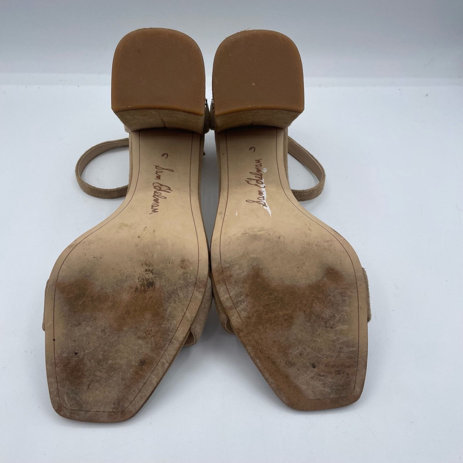 Sam Edelman Sam Edelman Daniella Heels Pumps Suede Oatmeal Beige Ankle 6 Size US 6 / IT 36 - 8 Thumbnail