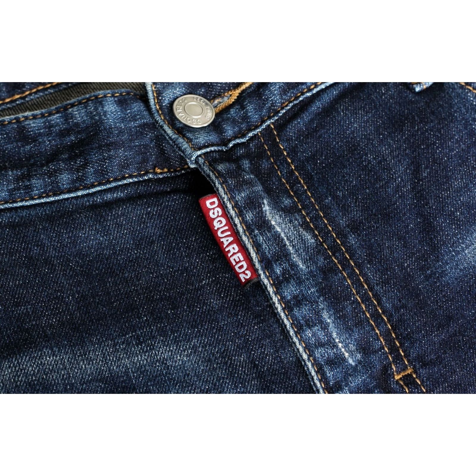 Dsquared2 DSQUARED2 Slim Jeans Men Size 50 34 W 31 L Stretch Tapered Zip Fly Denim Blue Regular Jeans Mens Size US 34 / EU 50 - 6 Thumbnail