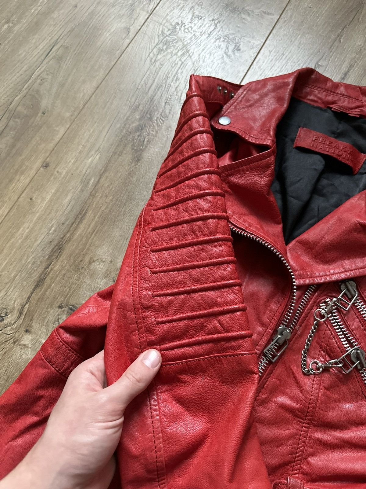 Japanese Brand Freaky Nation vintage glamour gothic leather jacket Size M / US 6-8 / IT 42-44 - 8 Thumbnail