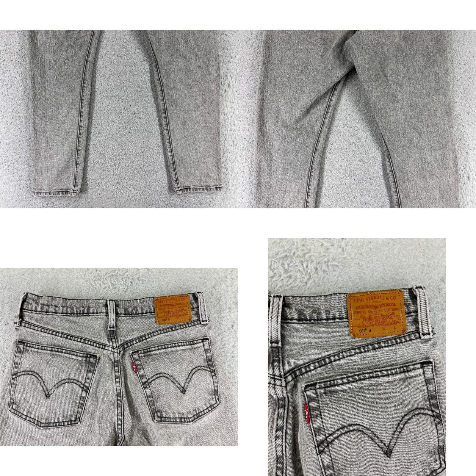 Levi's Levi's 501 Jeans Women Skinny Denim Gray Regular 26 Inseam 27 Button Fly Distressed Stretch Vintage: No Size 26" / US 2 / IT 38 - 10 Thumbnail