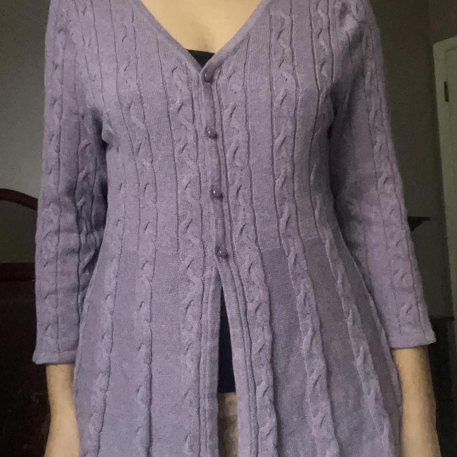 Croft & Barrow Purple knitted button up top #knitwear Size S / US 4 / IT 40 - 2 Thumbnail