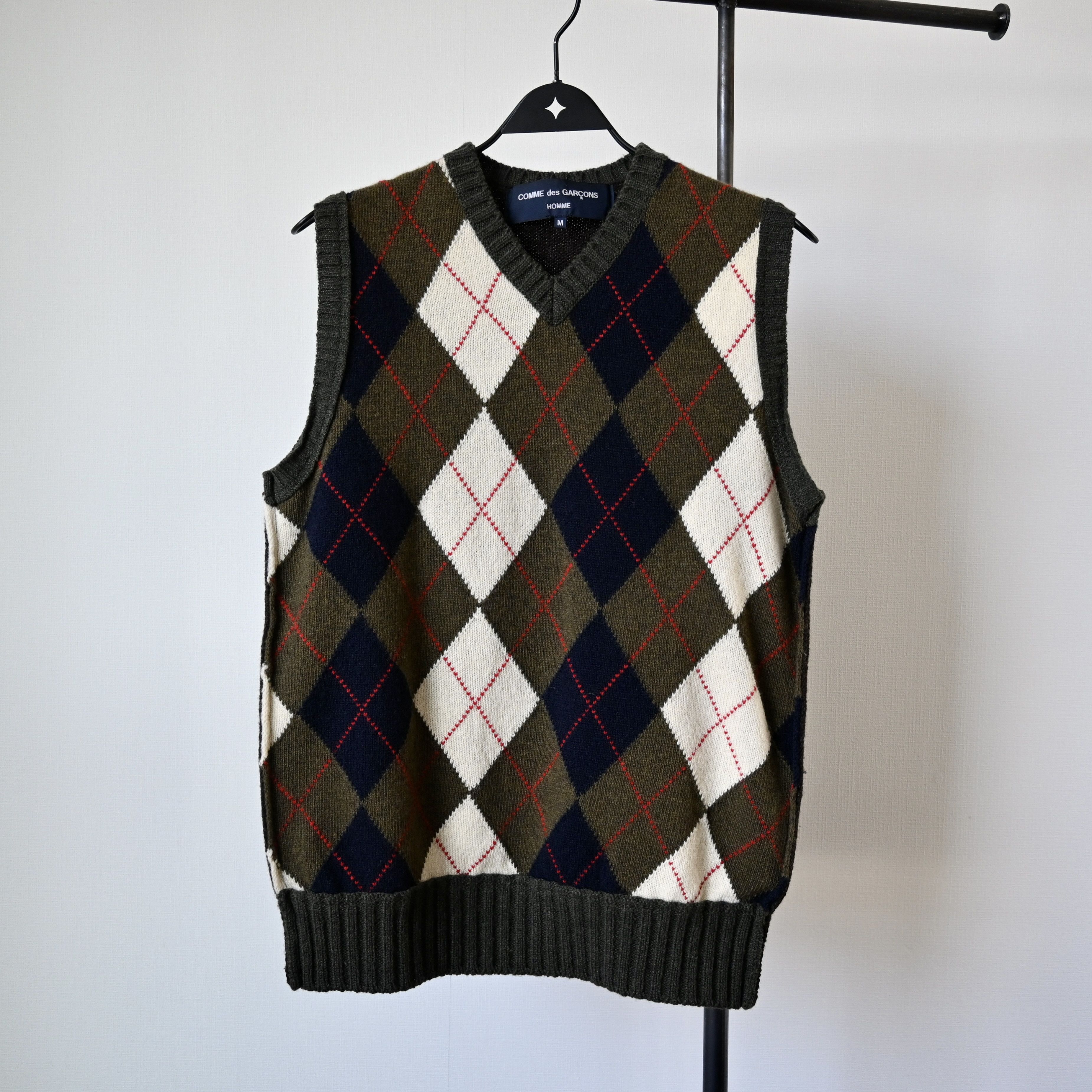 Comme des Garcons Homme Argyle Wool Knit Sweater Vest | Grailed