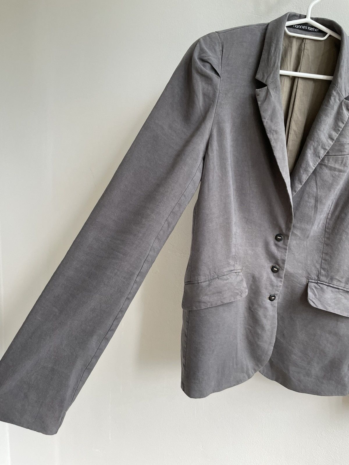 hannes roether Hannes Roether Silk Linen Blazer Coat Three Button Size M / US 6-8 / IT 42-44 - 13 Thumbnail