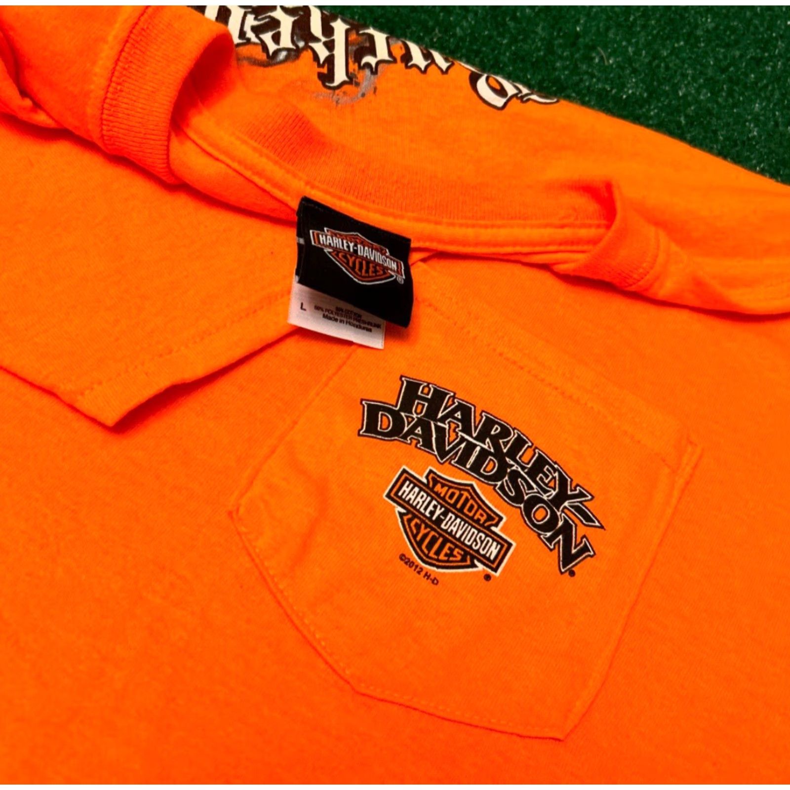 Harley Davidson VINTAGE Harley-Davidson Daytona Ohio Y2K Biker 2012 Shirt Orange L Adults Mens Short Sleeve Logo 90s Grunge Hip Hop Motorcycle Punk VTG Size US L / EU 52-54 / 3 - 3 Thumbnail