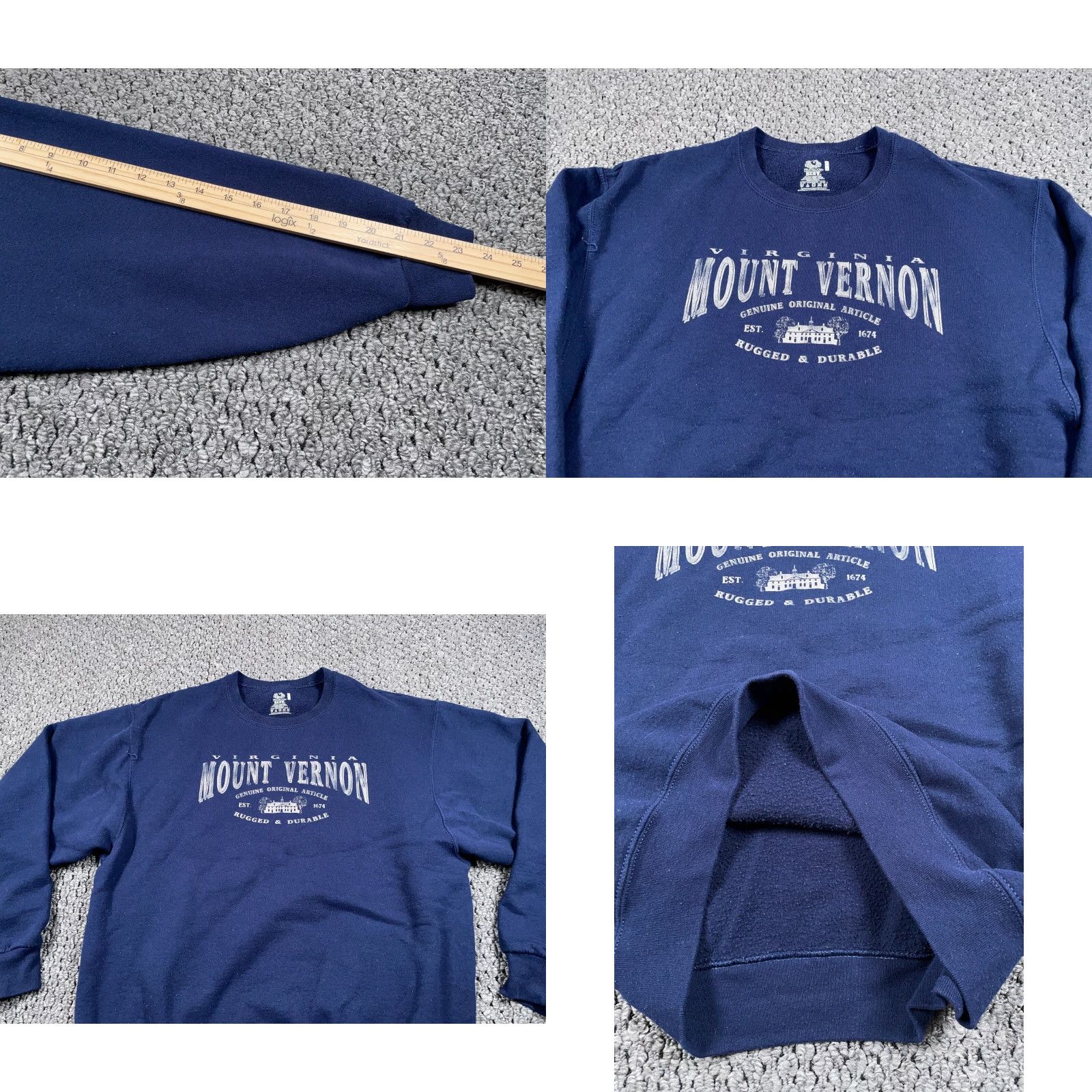 Fruit Of The Loom Fruit of the Loom Sweatshirt Adult Large Dark Blue Crewneck Midweight City Retro Size US L / EU 52-54 / 3 - 8 Thumbnail