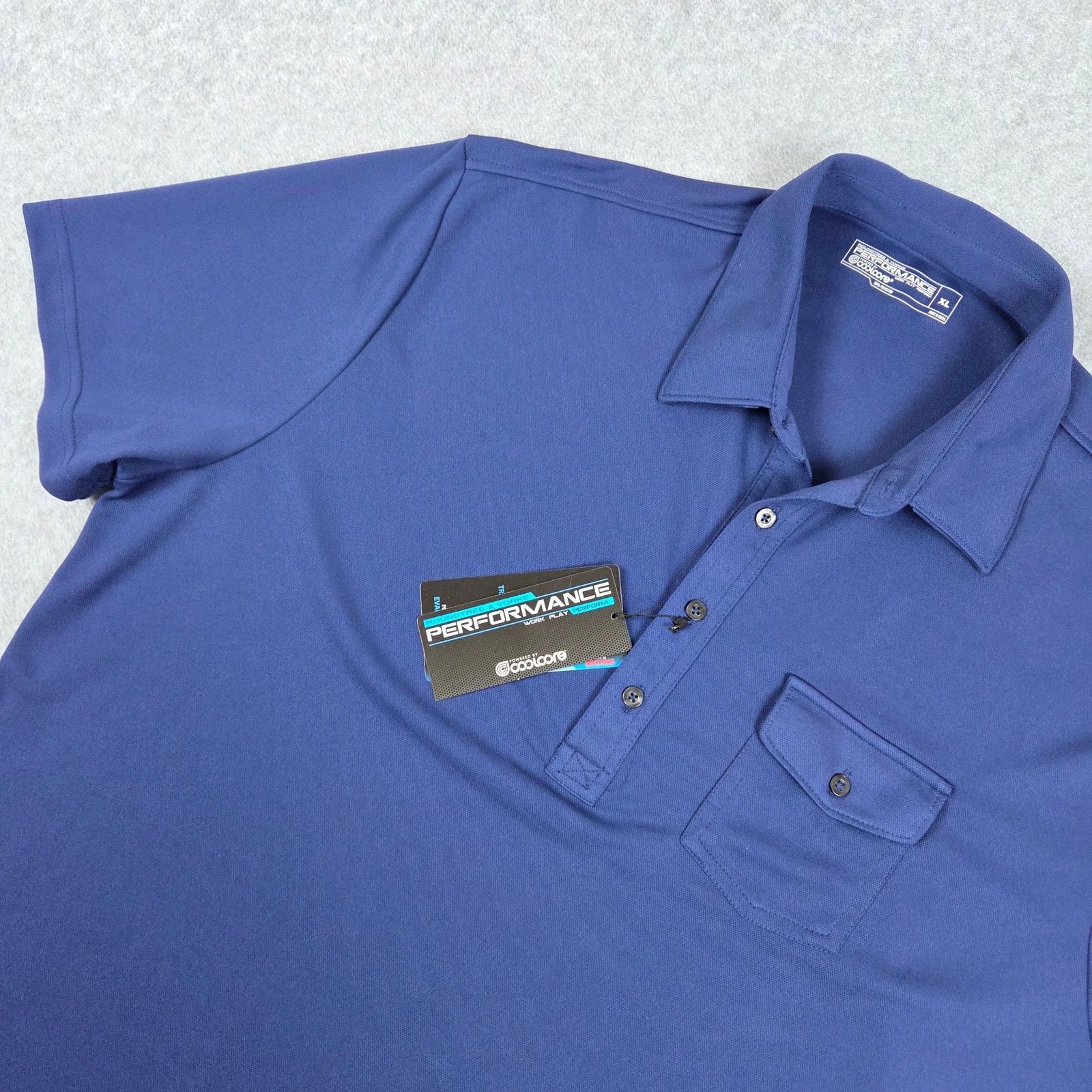Roundtree & Yorke NWT Roundtree & Yorke XL Navy Performance Polo Shirt Size US XL / EU 56 / 4 - 1 Thumbnail