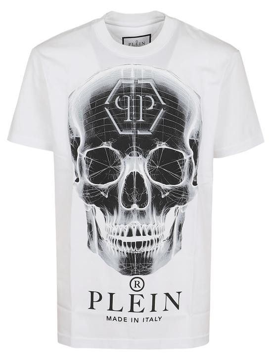 Tシャツ・カットソー PHILIPP PLEIN Men T Shirts AADC MTK7743 PJY002N 01 White PHILIPP PLEIN Men T-Shirts MTK7743 PJY002N 01 WHITE