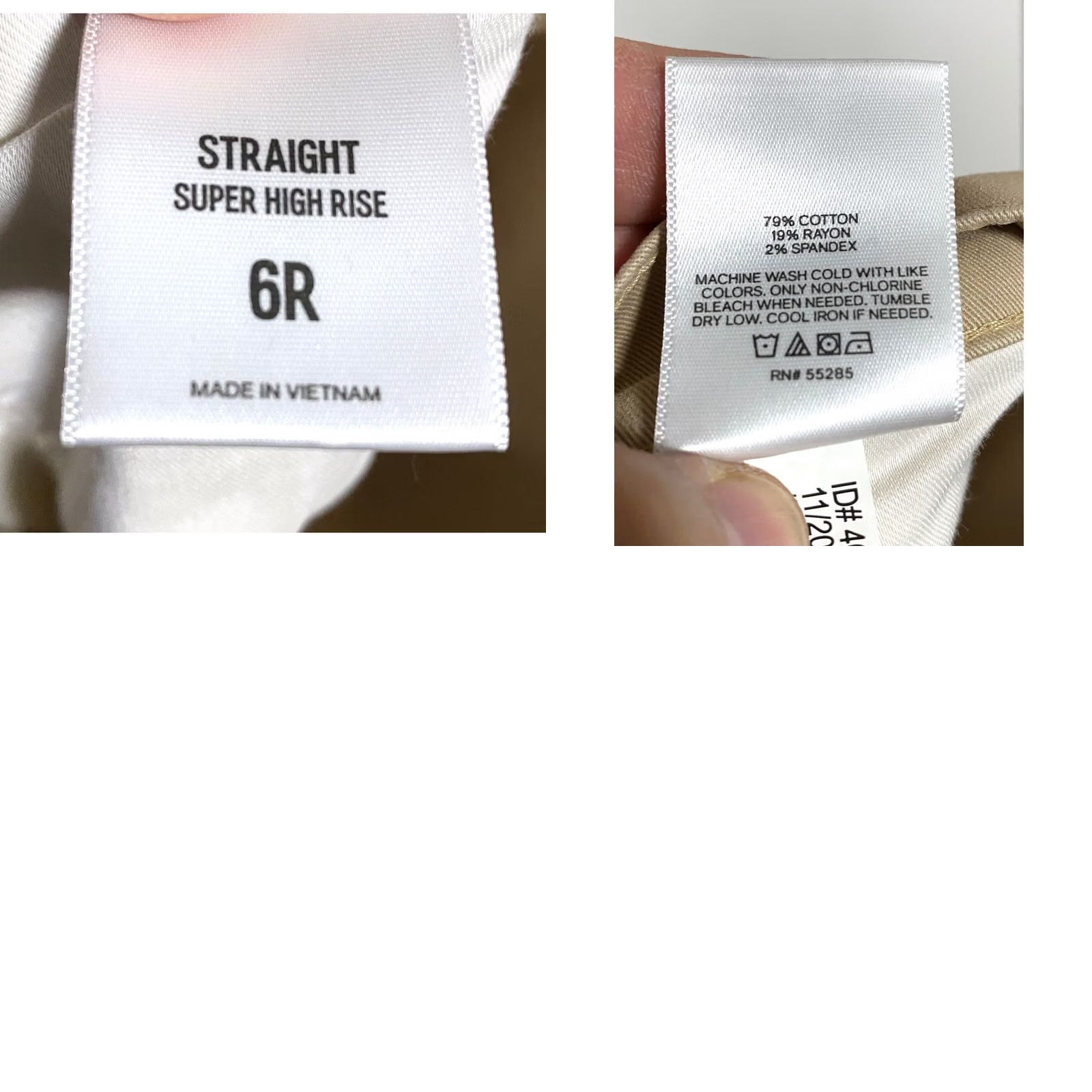 Express Express Khaki Jeans Womens 6R Straight High Rise NWT Chino Casual Workwear 29W 25.5in Inseam - Beige/Preppy, 79% Cotton 19% Rayon 2% Spandex Size 28" / US 6 / IT 42 - 8 Thumbnail