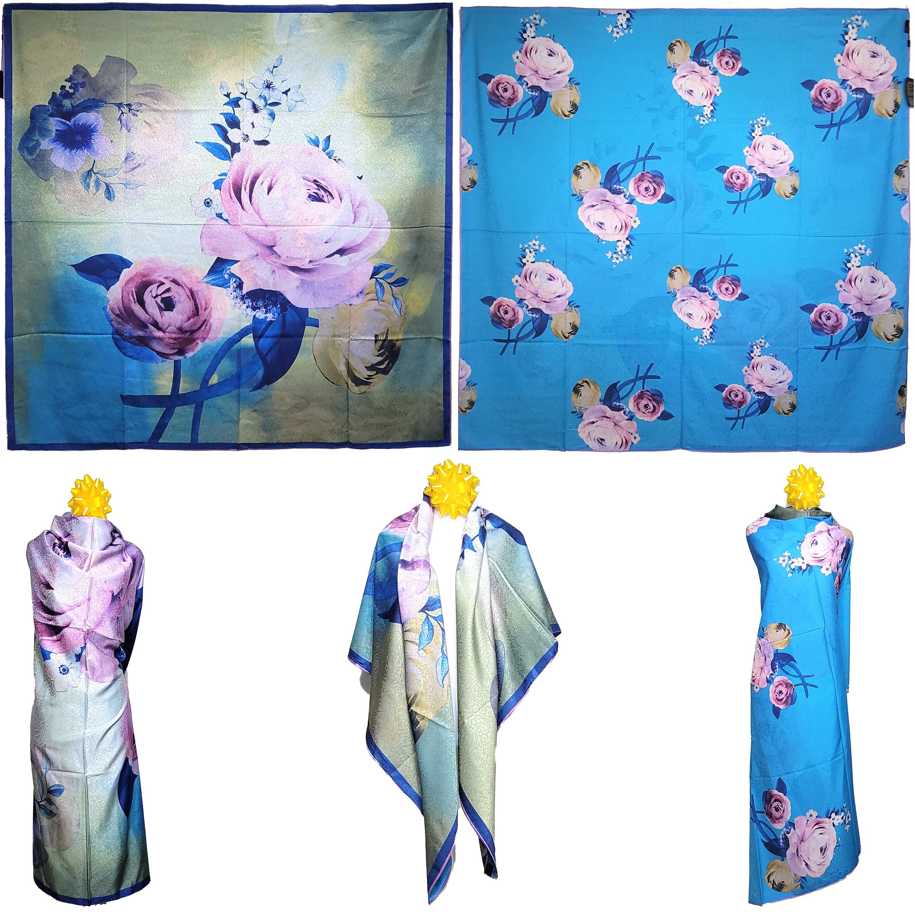Other NWT Double Sided Silk Scarf 52"x52" Large Square Wrap 3243 Size ONE SIZE - 2 Thumbnail