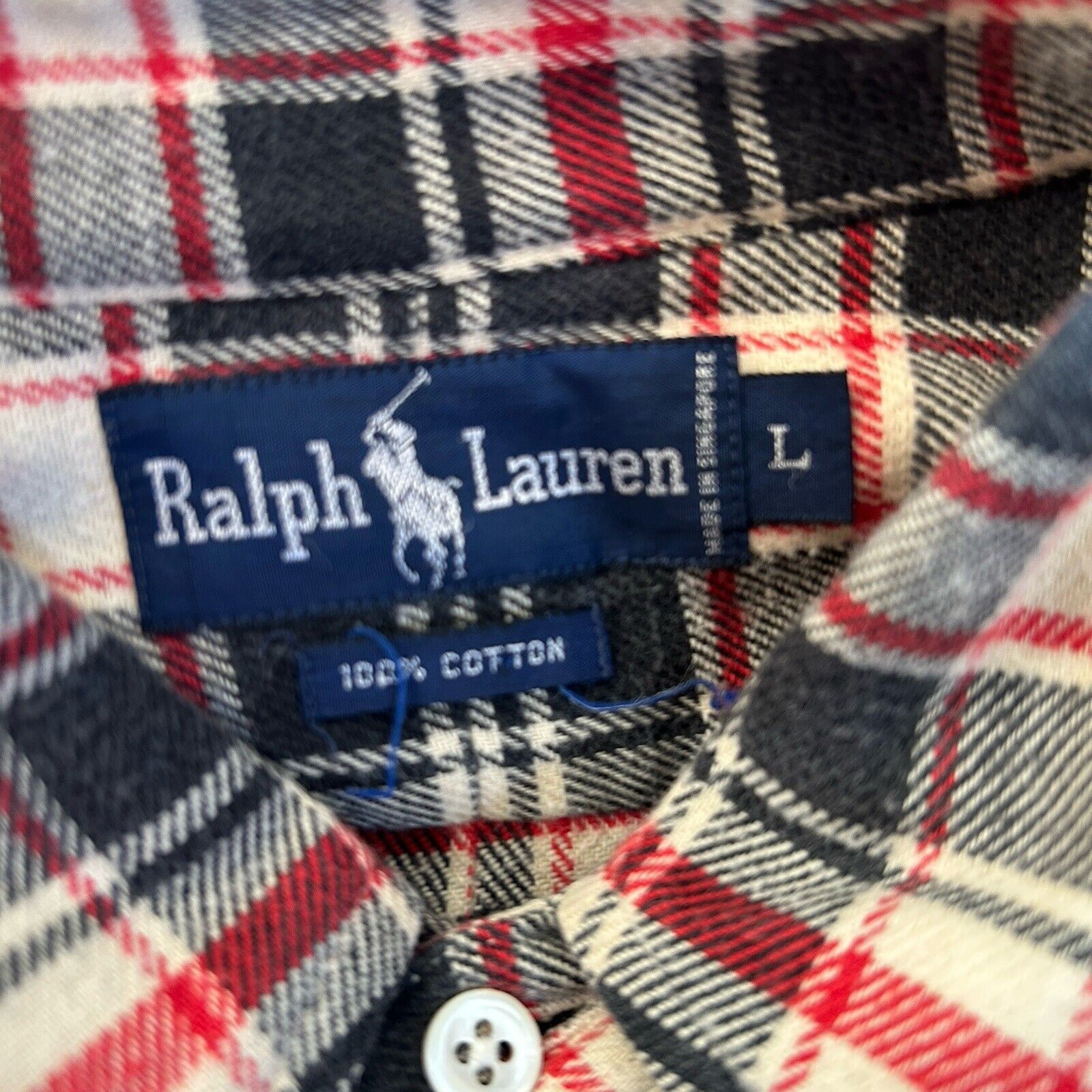 Ralph Lauren Blue Label Ralph Lauren Flannel Shirt Mens Large Plaid Black Red Size US L / EU 52-54 / 3 - 11 Thumbnail
