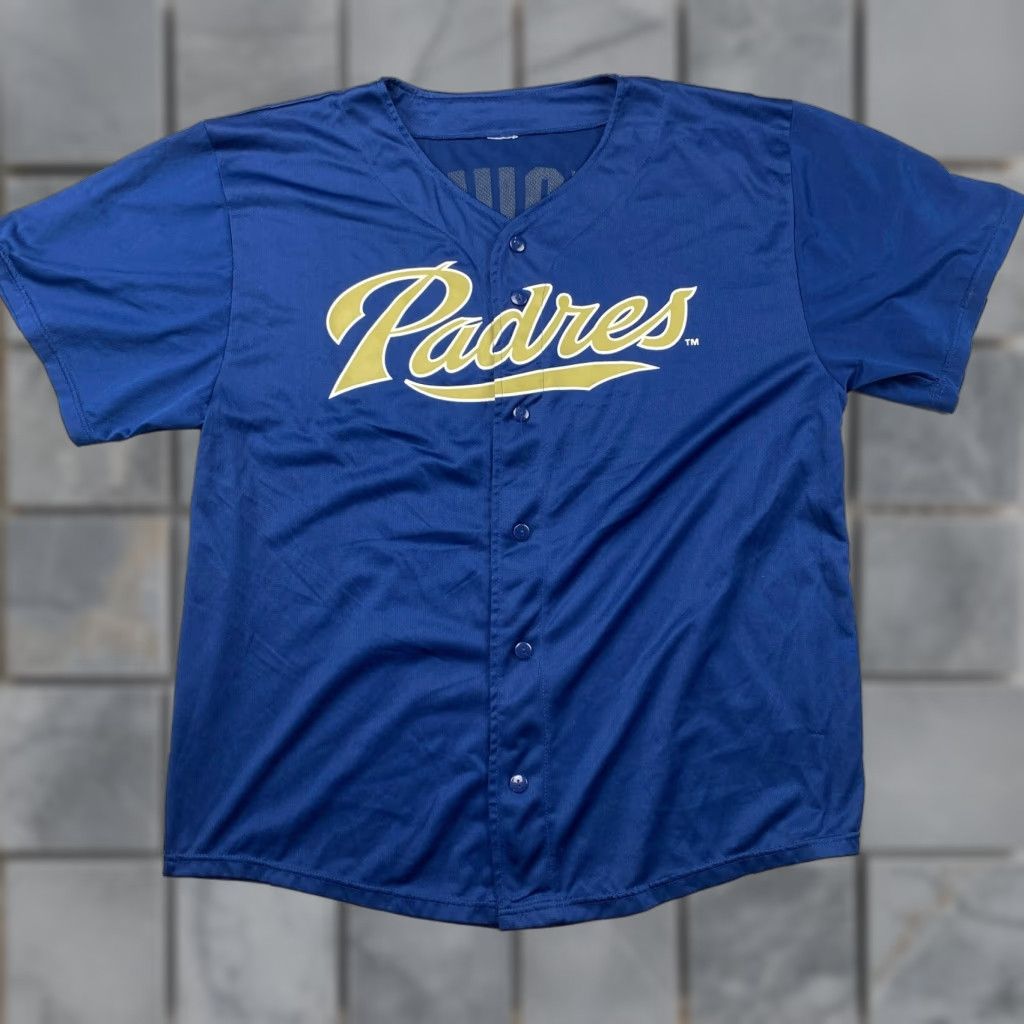 Vintage **San Diego Padres #32 Blue Button-Up Jersey Shirt Mens 2XL** User: **San Diego Padres #32 Blue Button-Up Mens Jersey Shirt 2XL** Size US XXL / EU 58 / 5 - 1 Thumbnail