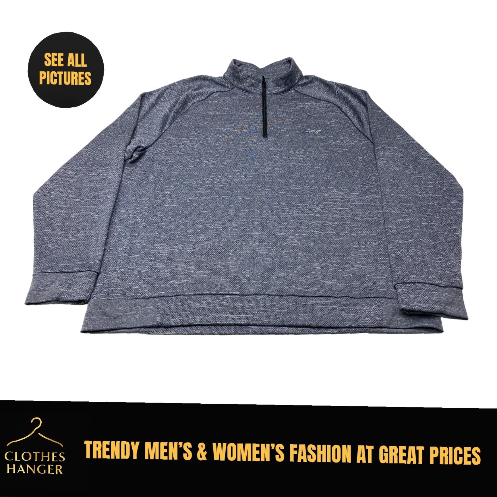 Vintage Greg Norman Mens 2XL 1/4 Zip Sweater Gray Heather Breathable Lined Performance Mock Neck Pullover 1/4 Zip Mens Clothing Size US XXL / EU 58 / 5 - 2 Thumbnail