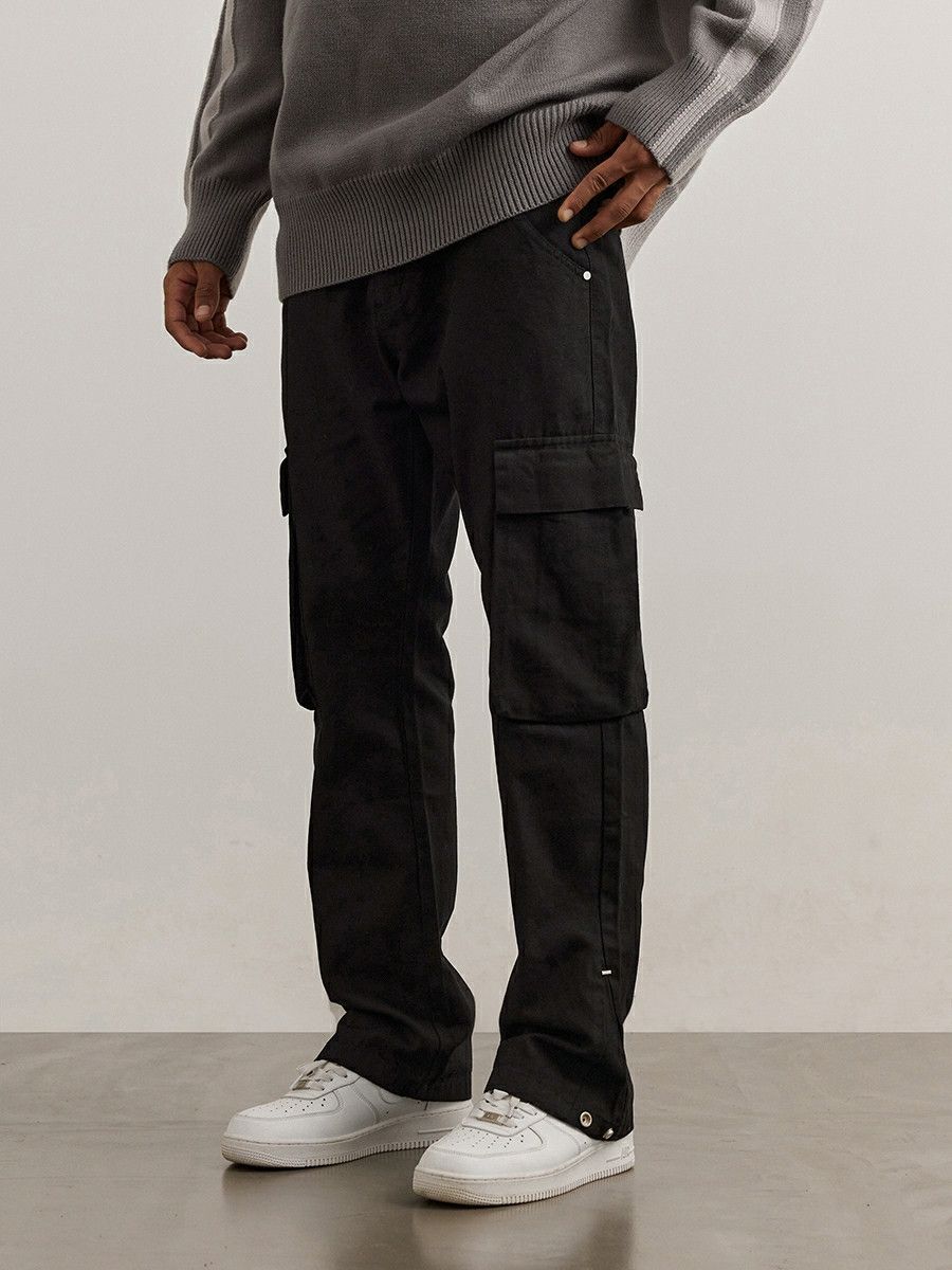 skate hiphop military cargo flared pants