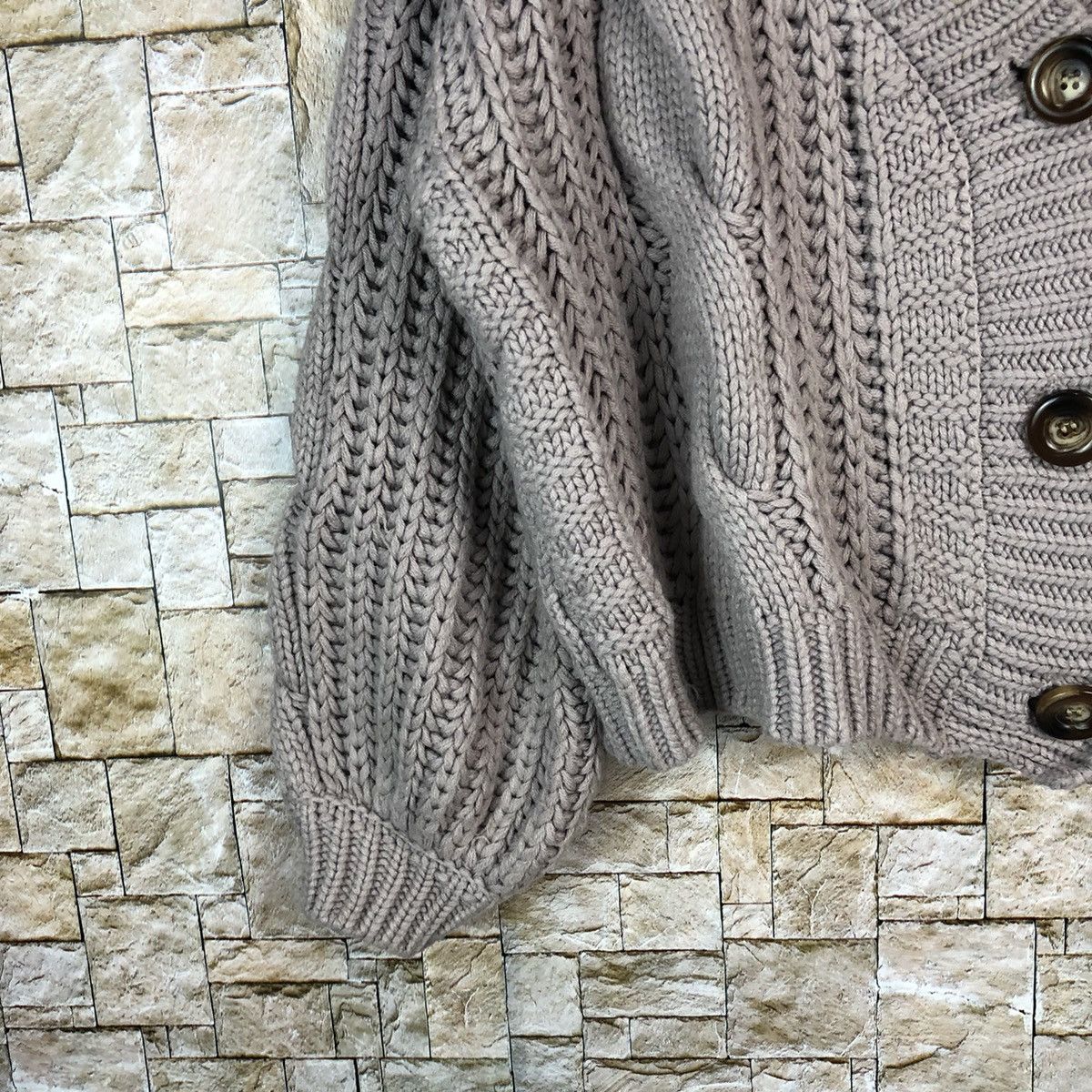 Aran Isles Knitwear A.G. Plus Park Ave Purple Cardigan cable Knitwear #A1081 Size L / US 10 / IT 46 - 6 Thumbnail