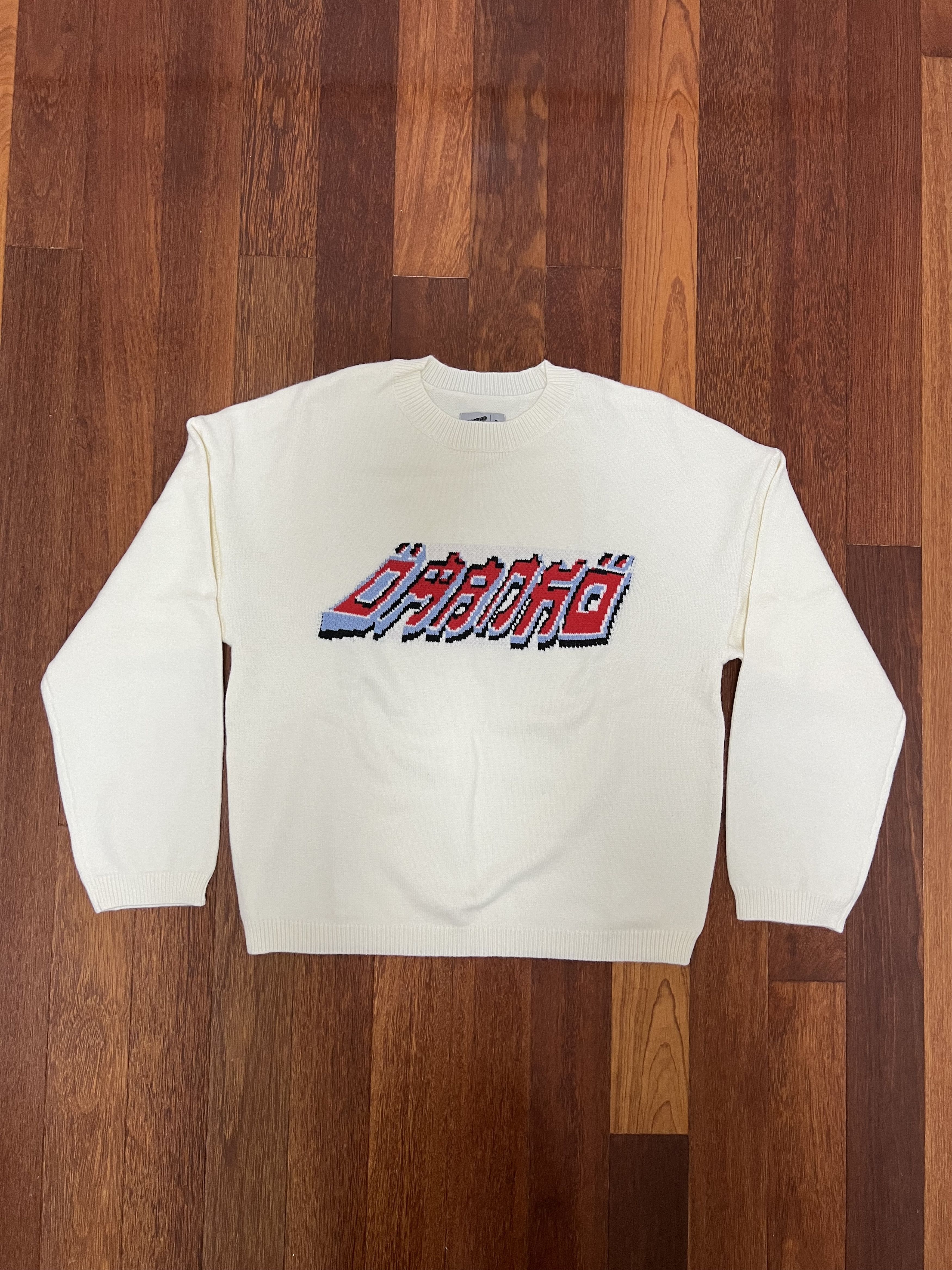 Designer 💚 2021 Omanko Hieroglyph White Knit X-Large NEW Size US XL / EU 56 / 4 - 3 Thumbnail