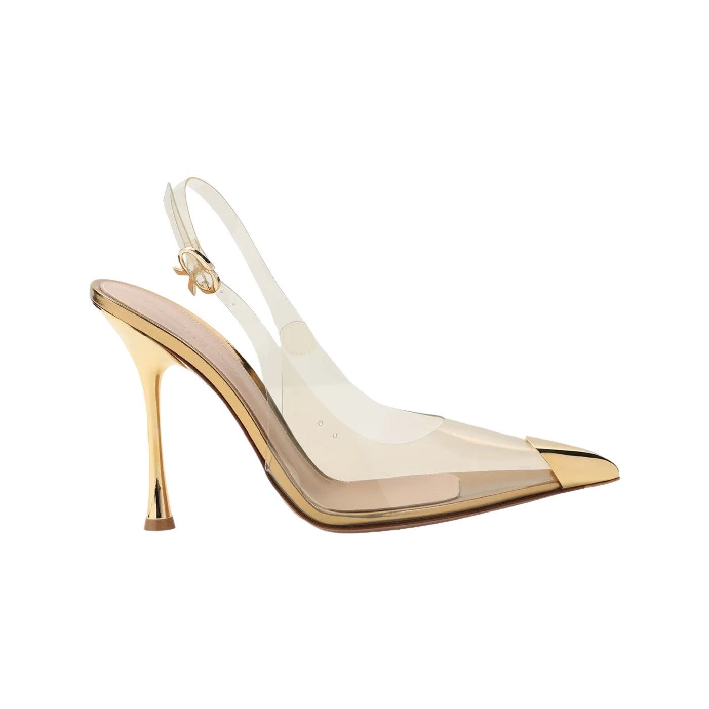 GIANVITO ROSSI Plexi GOld 115mm Pumps New & Authentic (Women