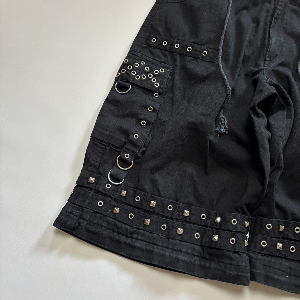 If Six Was Nine × Tripp NYC y2k goth punk japan style shorts cargo grommets studs rave Size US 31 - 7 Thumbnail