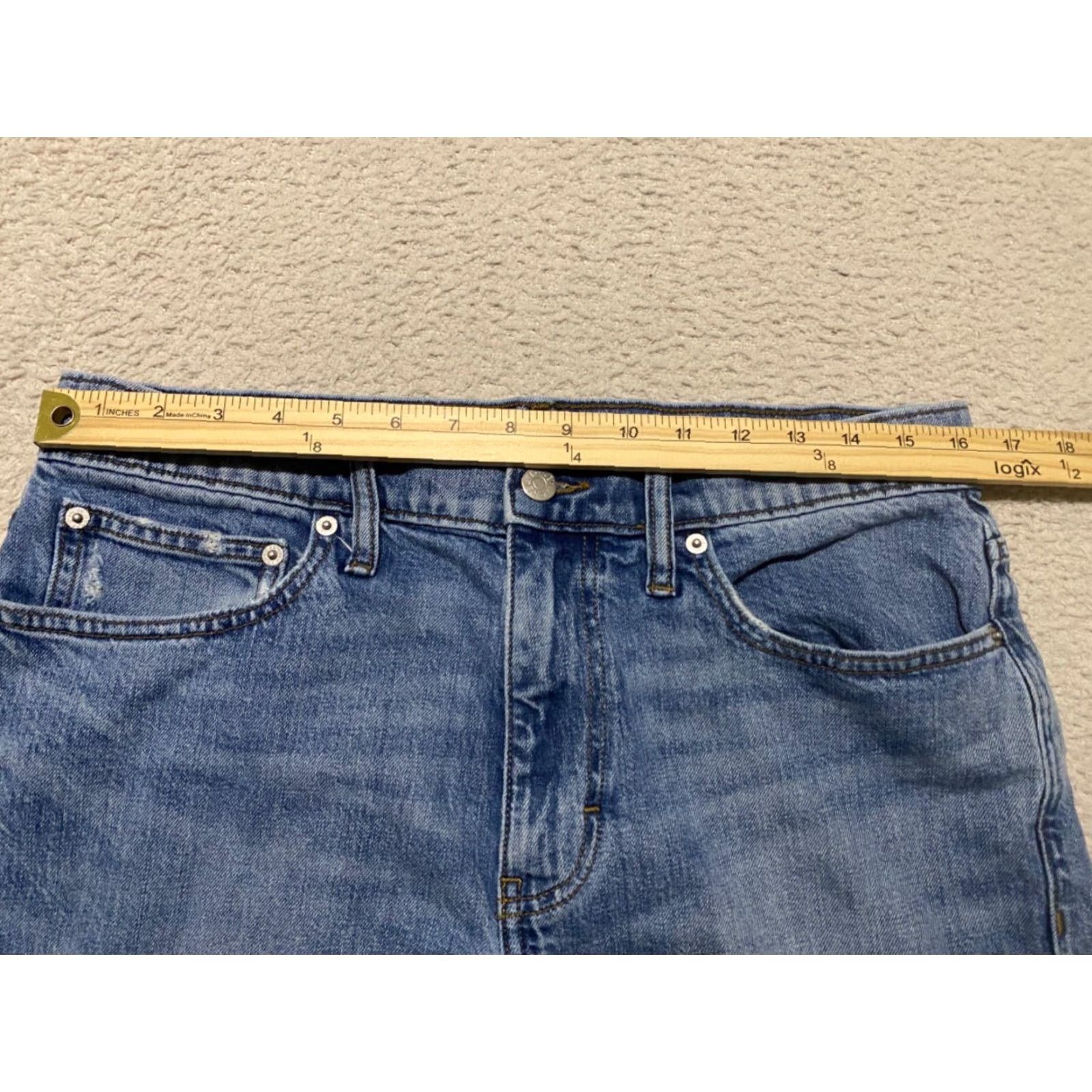 J.Crew J.CREW Jeans Shorts Bermuda Denim Blue Medium Wash Skater Y2K 33 Mens Casual Shorts Size US 33 - 5 Thumbnail