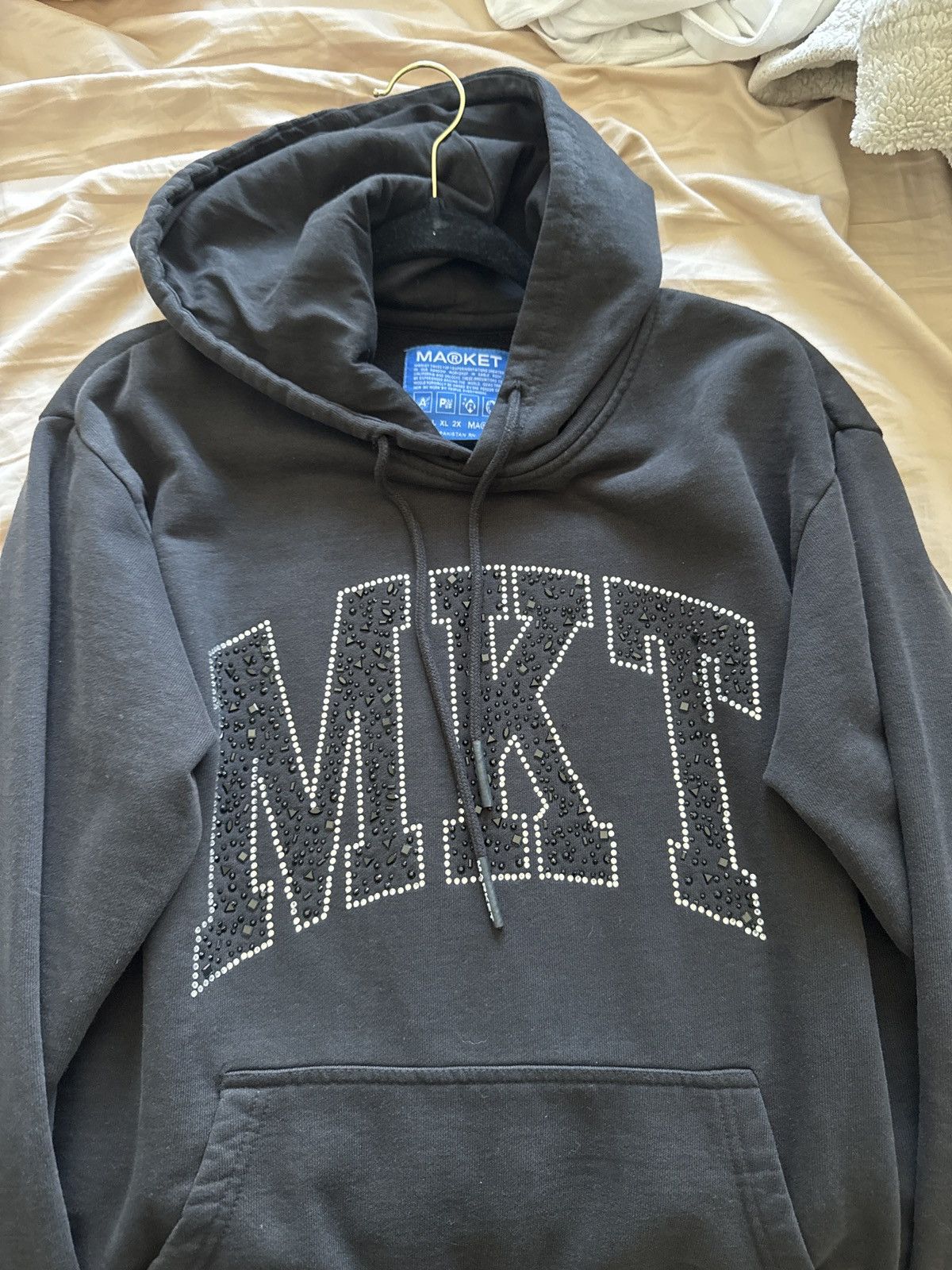 Market Rhinestone Black "MKT" hoodie Size US M / EU 48-50 / 2 - 1 Thumbnail