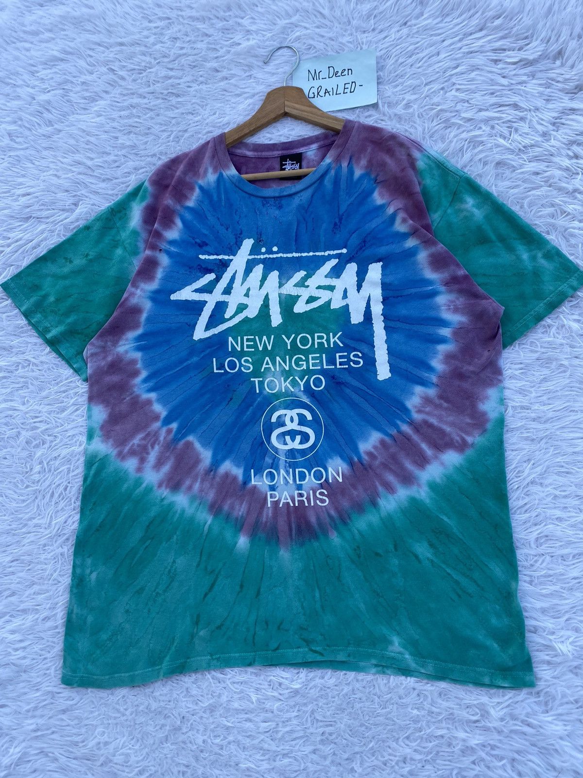 Stussy Rare Vintage Stussy Tie Dye Tshirt Size US L / EU 52-54 / 3 - 4 Thumbnail