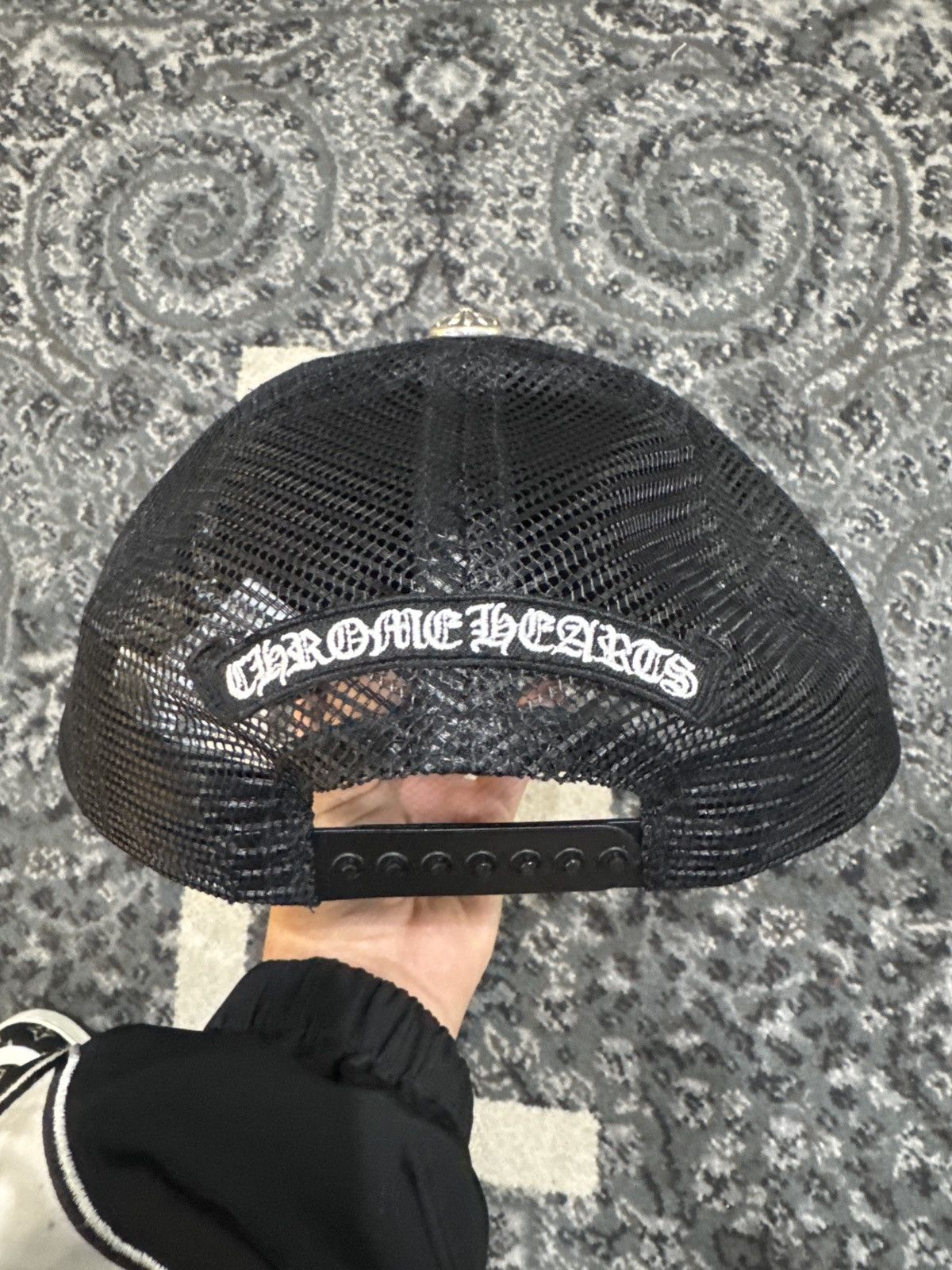 Chrome Hearts Chrome Hearts Black Triple Cross Cemetery Trucker Hat Size ONE SIZE - 6 Thumbnail