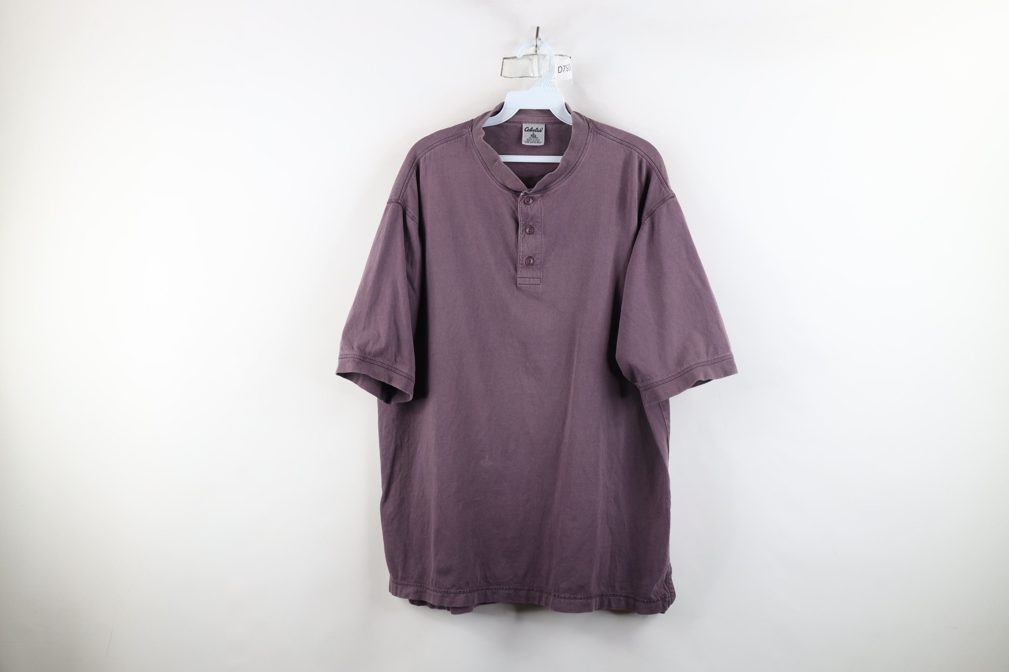 Cabelas × Vintage Vintage 90s Cabelas Dye Stonewash Heavyweight Henley T-Shirt Size US L / EU 52-54 / 3 - 1 Thumbnail