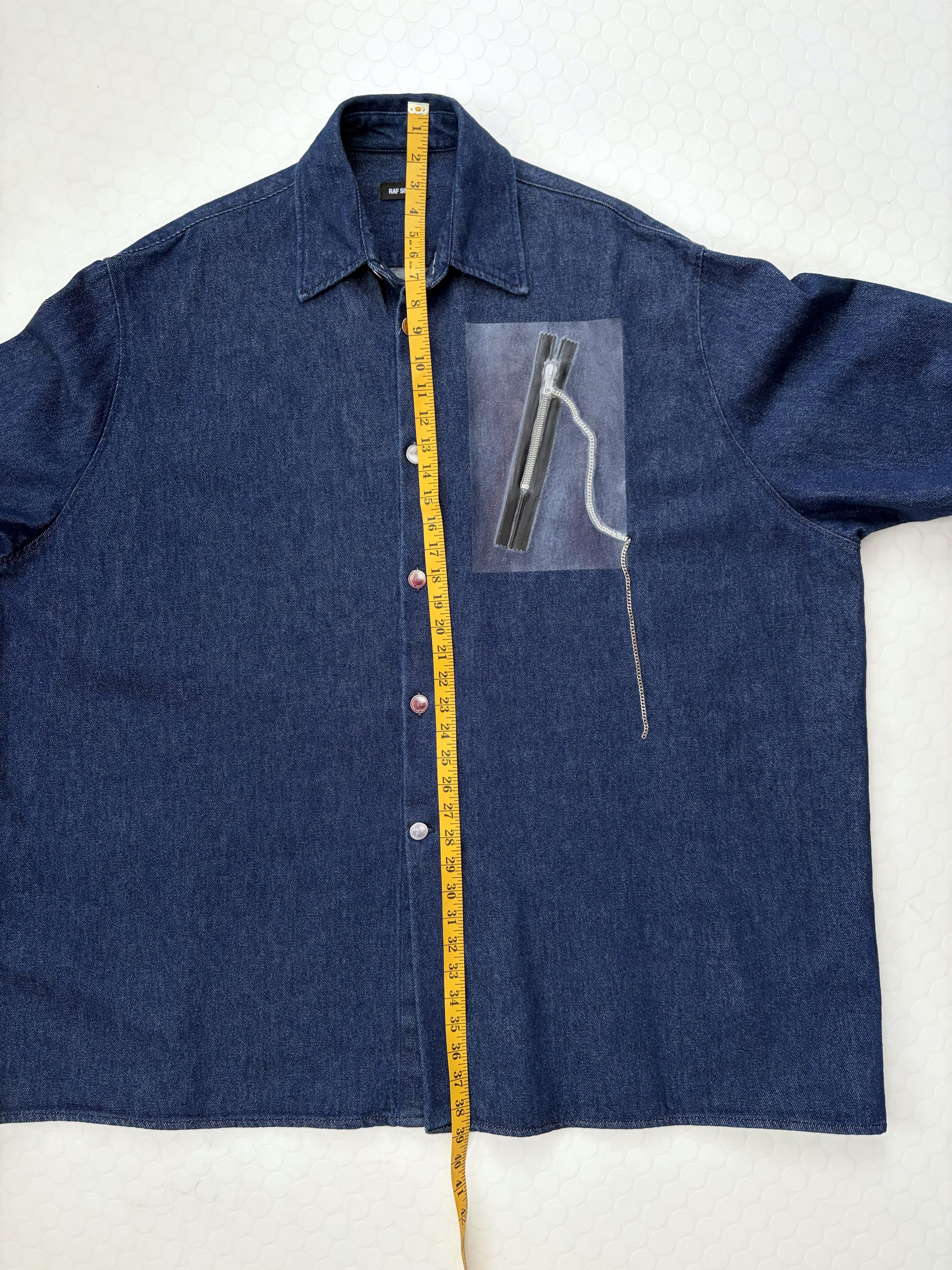 Raf Simons SS19 'Big Fit Shirt With Zipper' Blue Denim Size US M / EU 48-50 / 2 - 10 Thumbnail