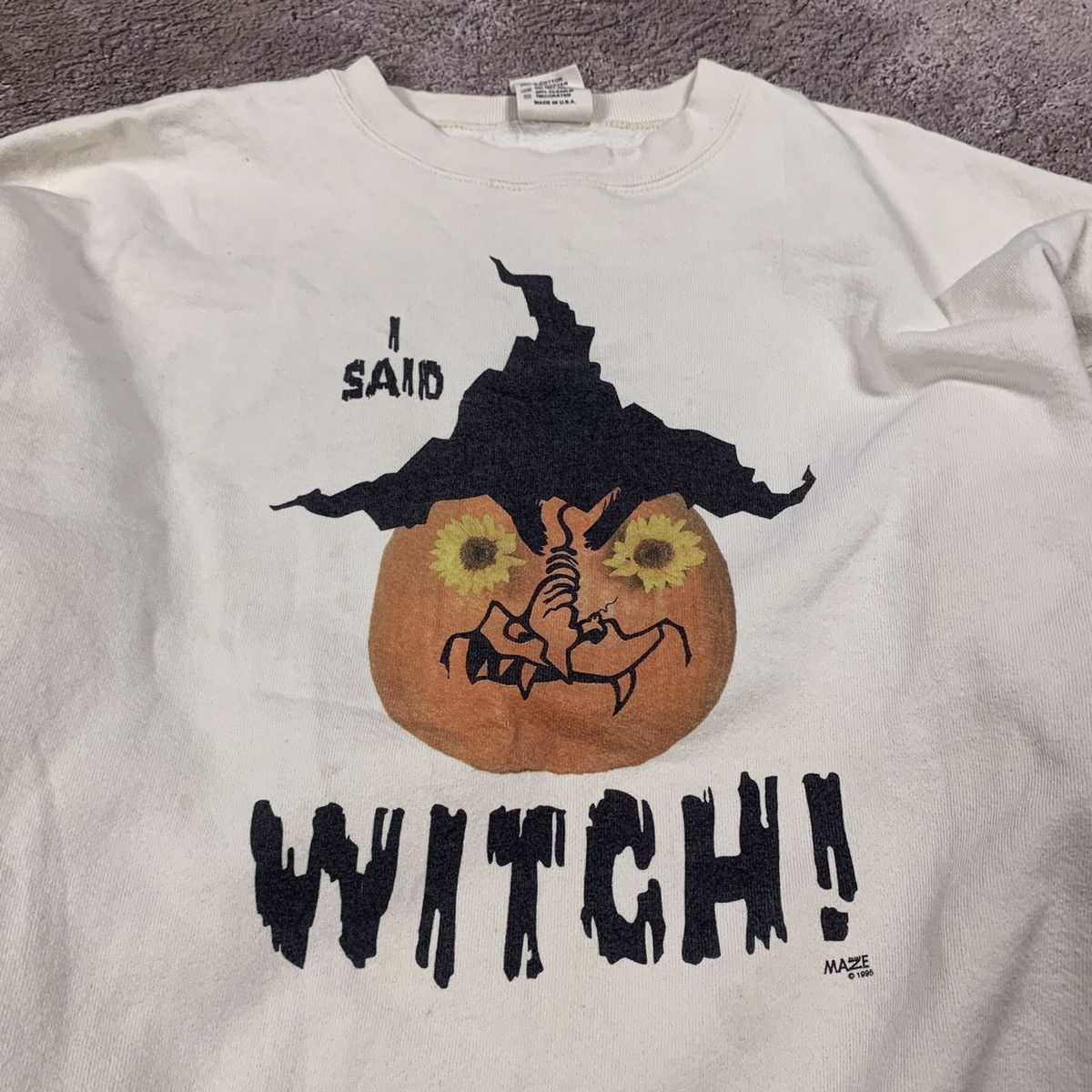 Vintage Vintage 90s Graphic Sweatshirt Halloween Witch Humor Streetw Size US L / EU 52-54 / 3 - 4 Thumbnail