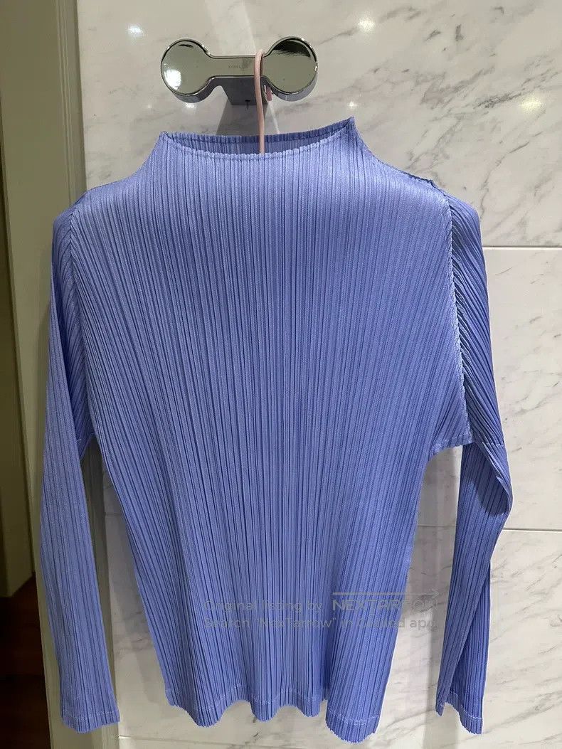 Issey Miyake Issey Miyake Blue Long Sleeve Size L / US 10 / IT 46 - 1 Thumbnail