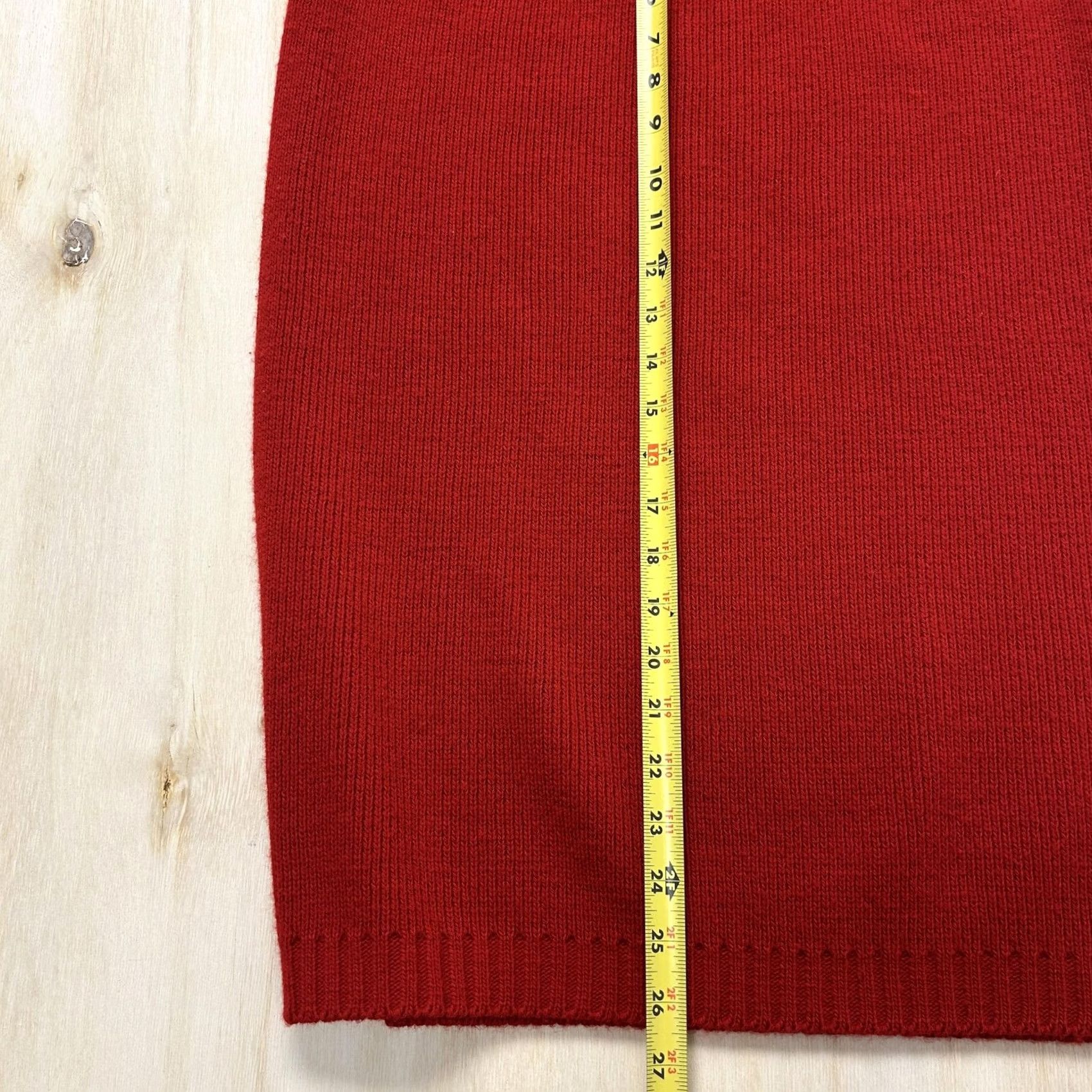 Vintage VINTAGE 90s Red Knit Skirt Womens Medium Solid Pencil Midi Stretch Pull On USA Women Skirt Knit Midi Red Pencil Solid Stretch Pull On Size 32" / US 10 / IT 46 - 4 Thumbnail