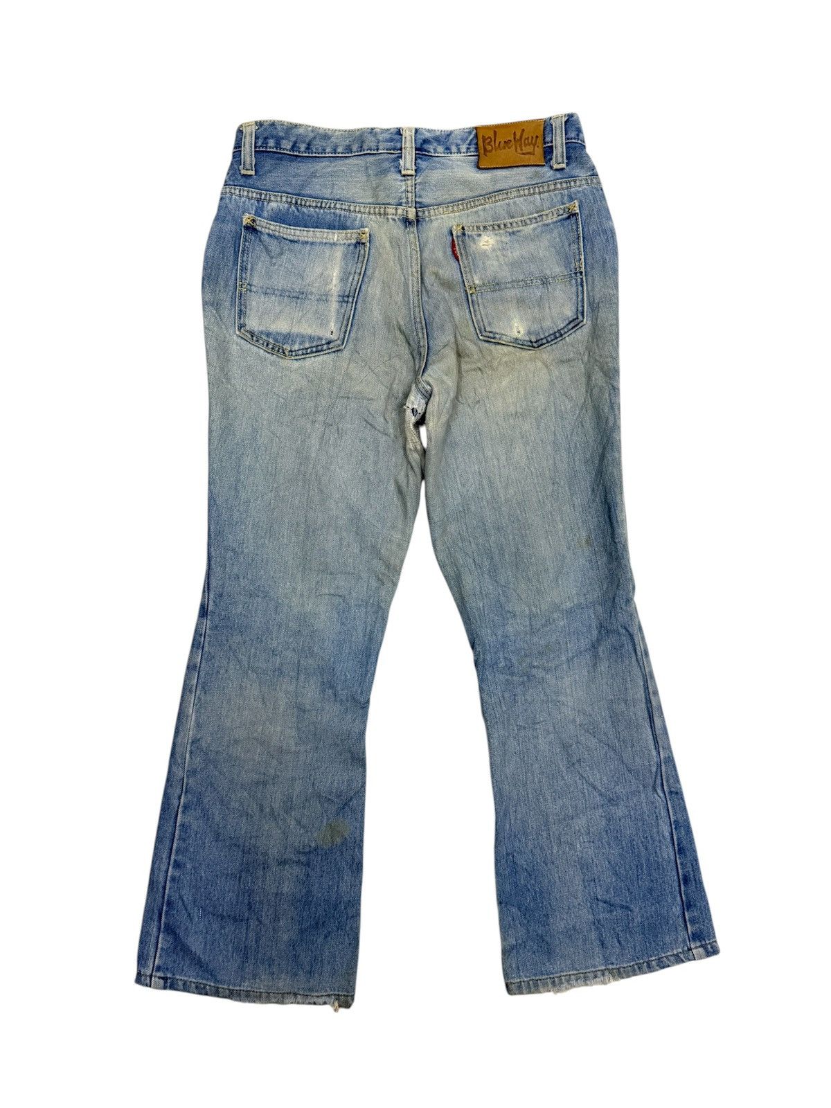 Japanese Brand Vintage Blue Way Distressed Bootcut Denim Jeans Size US 32 / EU 48 - 2 Thumbnail