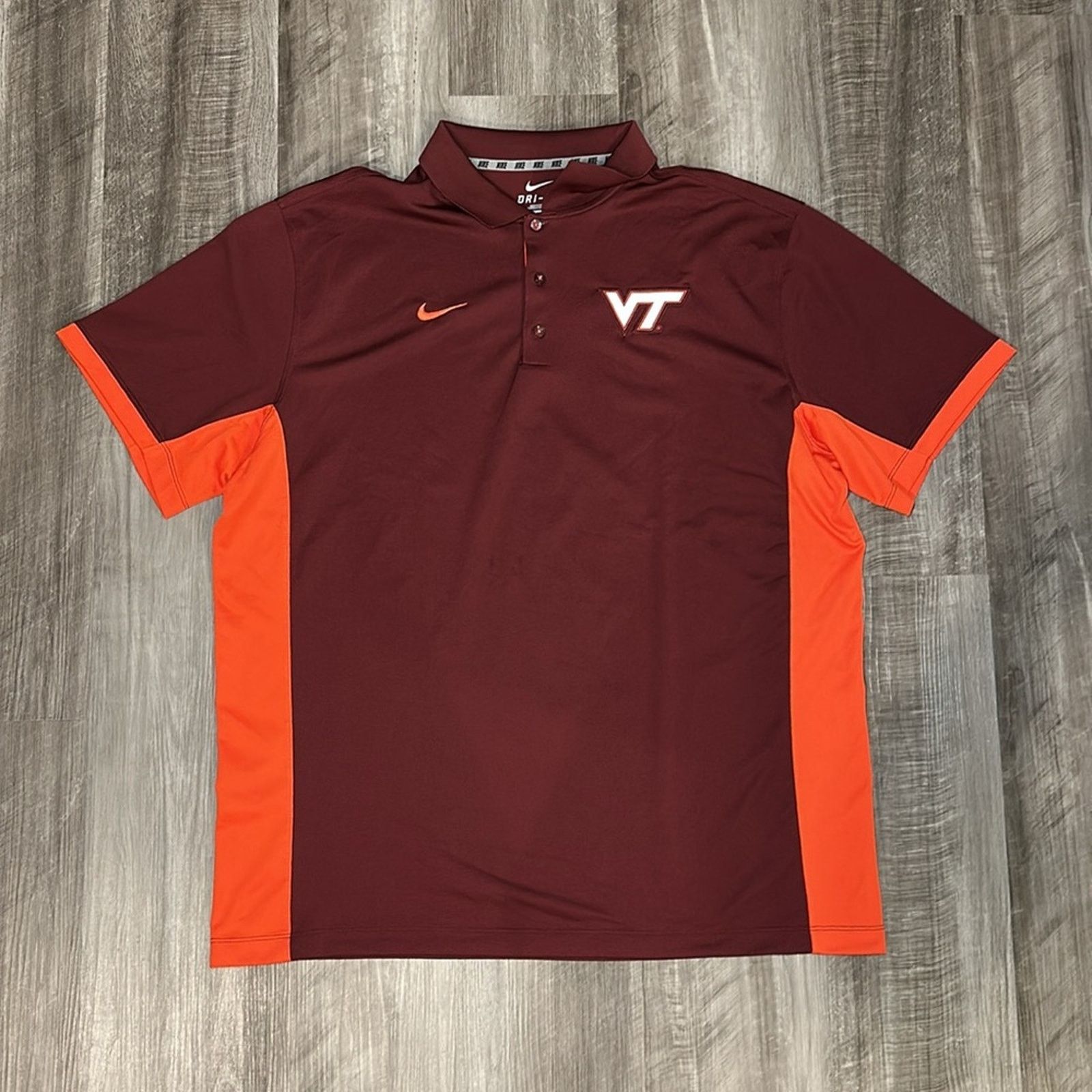 Nike Virginia Tech Hokies Nike Dri Fit Polo - 2XL Size US XXL / EU 58 / 5 - 2 Thumbnail