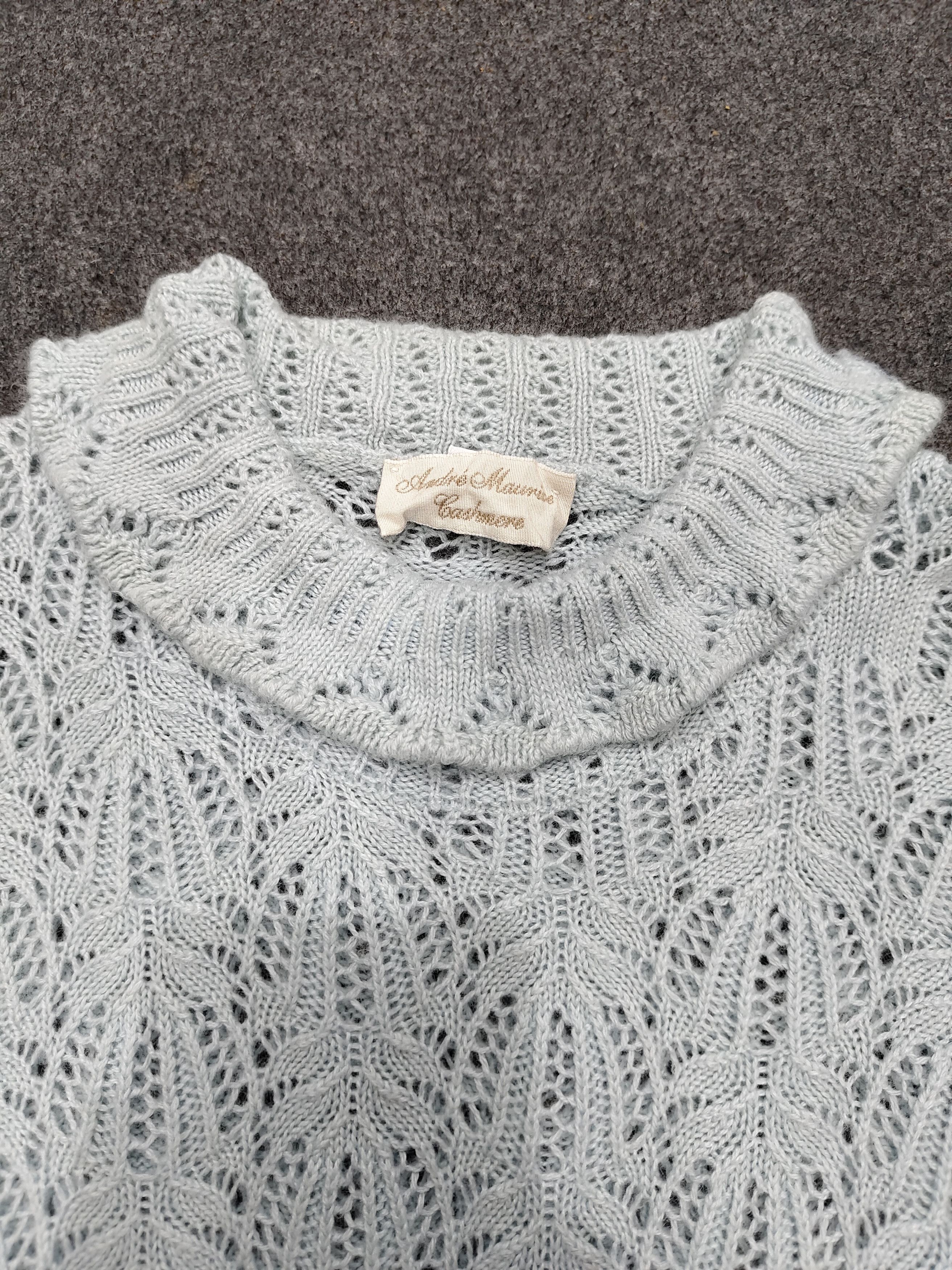 Vintage 🇮🇹 Vtg Andre Maurice Design Cashmere Knitted Sweater Size L / US 10 / IT 46 - 6 Thumbnail