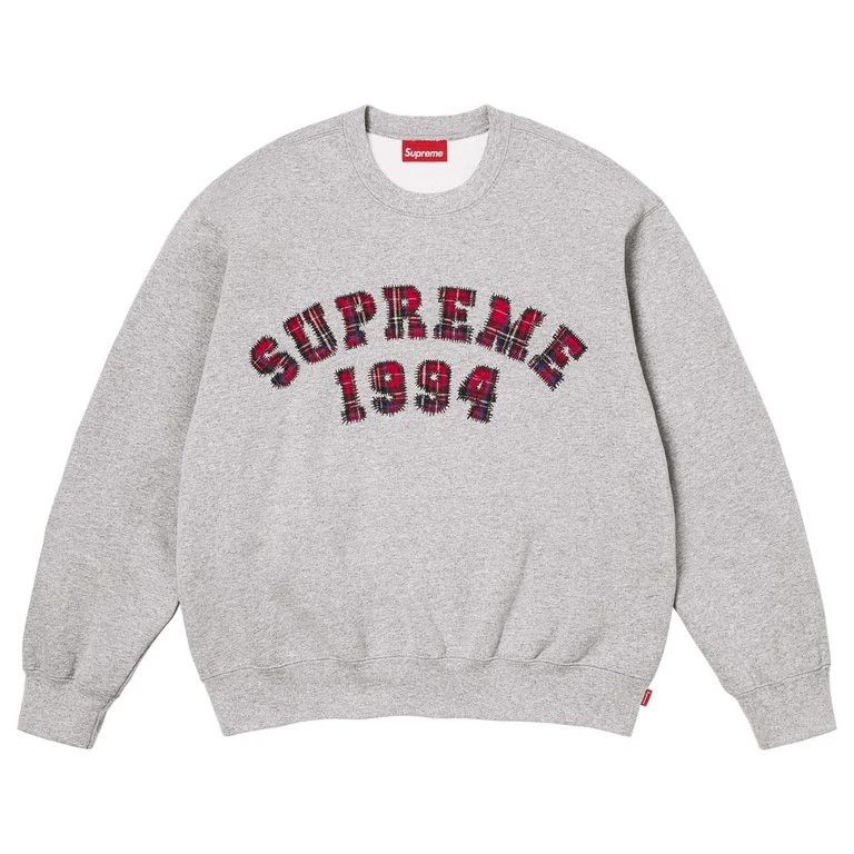 Supreme Supreme Plaid Arc Crewneck Heather Grey • Large Size US L / EU 52-54 / 3 - 1 Thumbnail