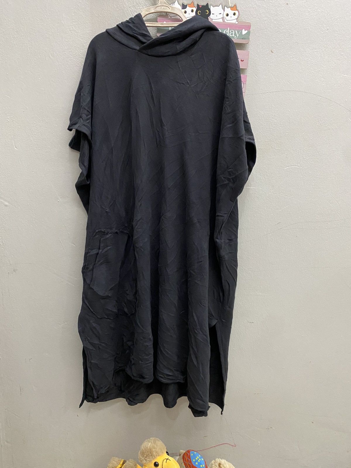 Yohji Yamamoto Y’s Yohji Yamamoto Hooded Tunic Poncho / Washed Black Size US M / EU 48-50 / 2 - 2 Thumbnail