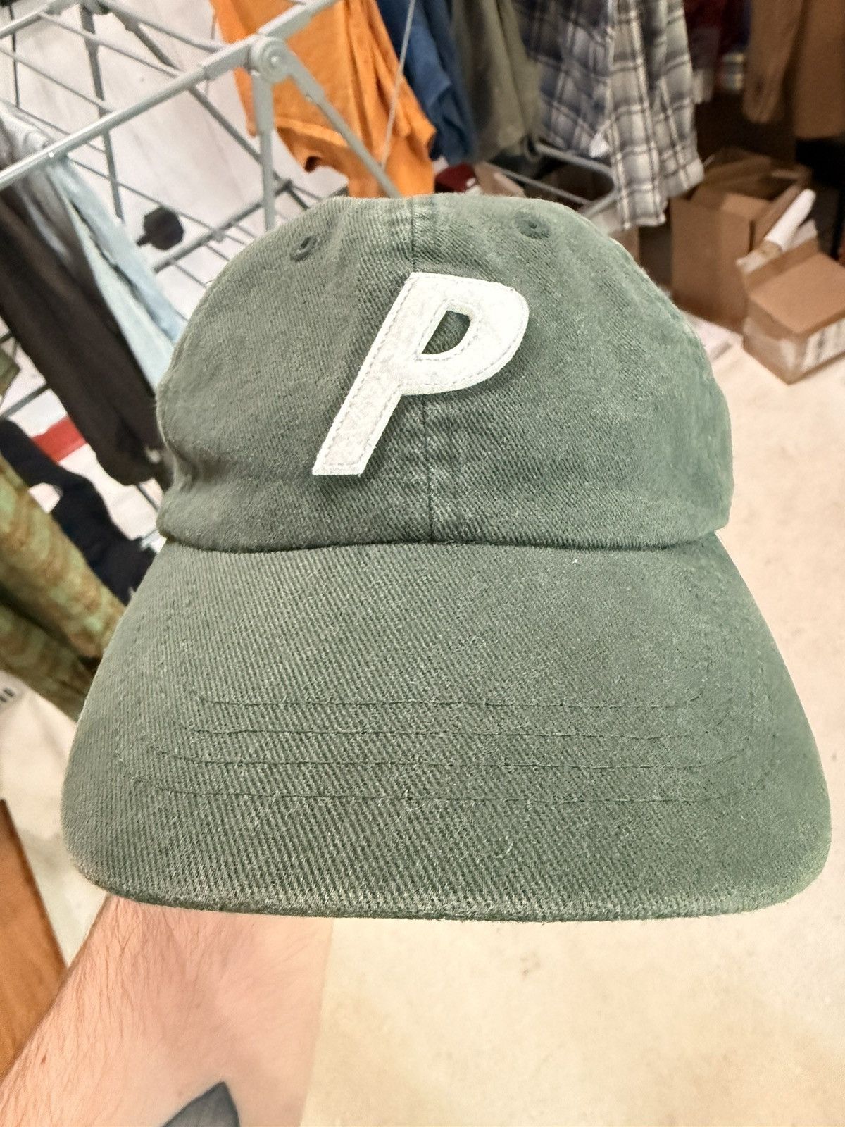 Palace Palace Washed Twill P 6-Panel Hat Dark Forest Green 🍃 Size ONE SIZE - 2 Thumbnail