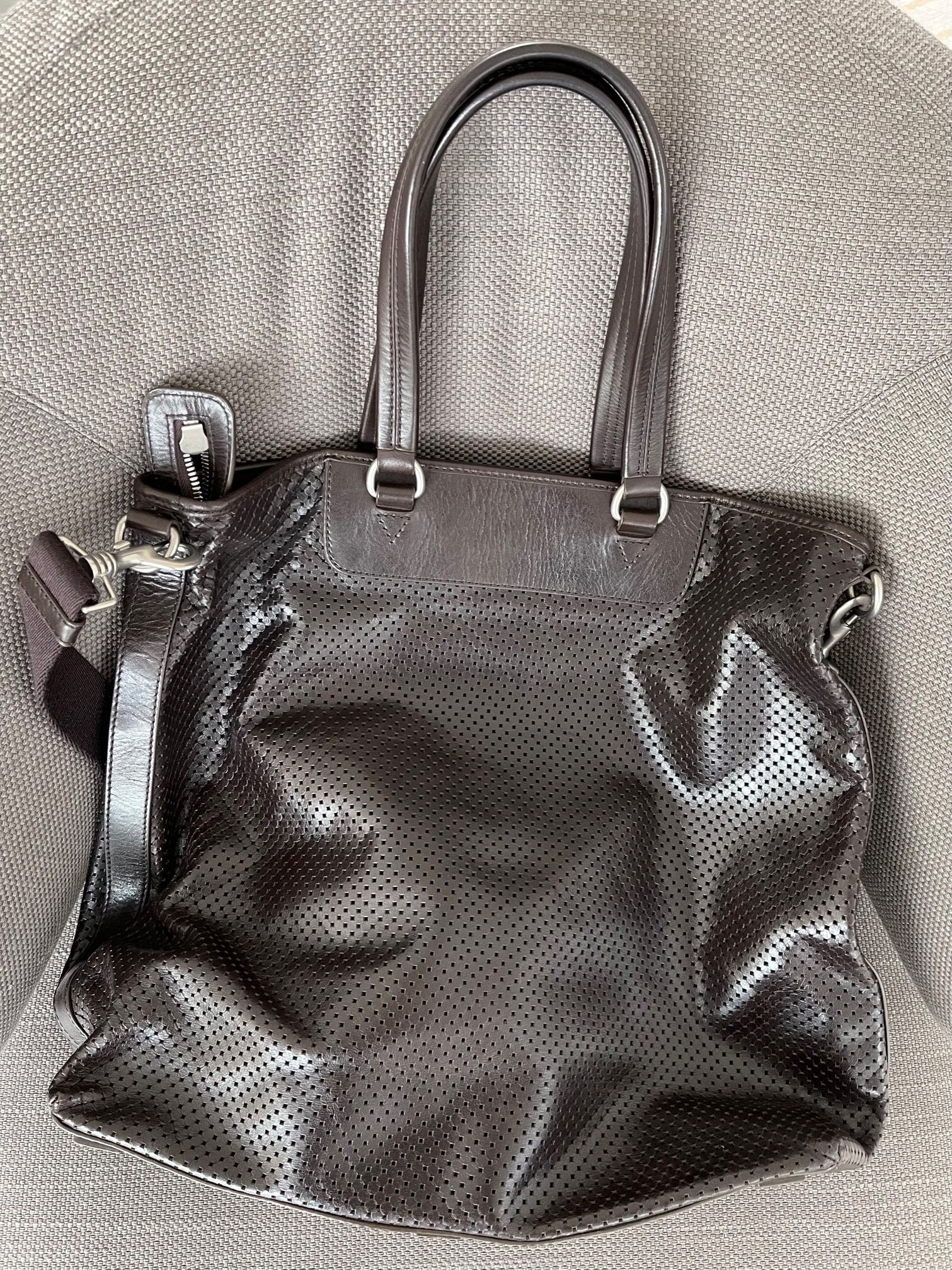Bally Perforated Leather Large Tote/Business/Carry-on/Shopper Size ONE SIZE - 2 Thumbnail