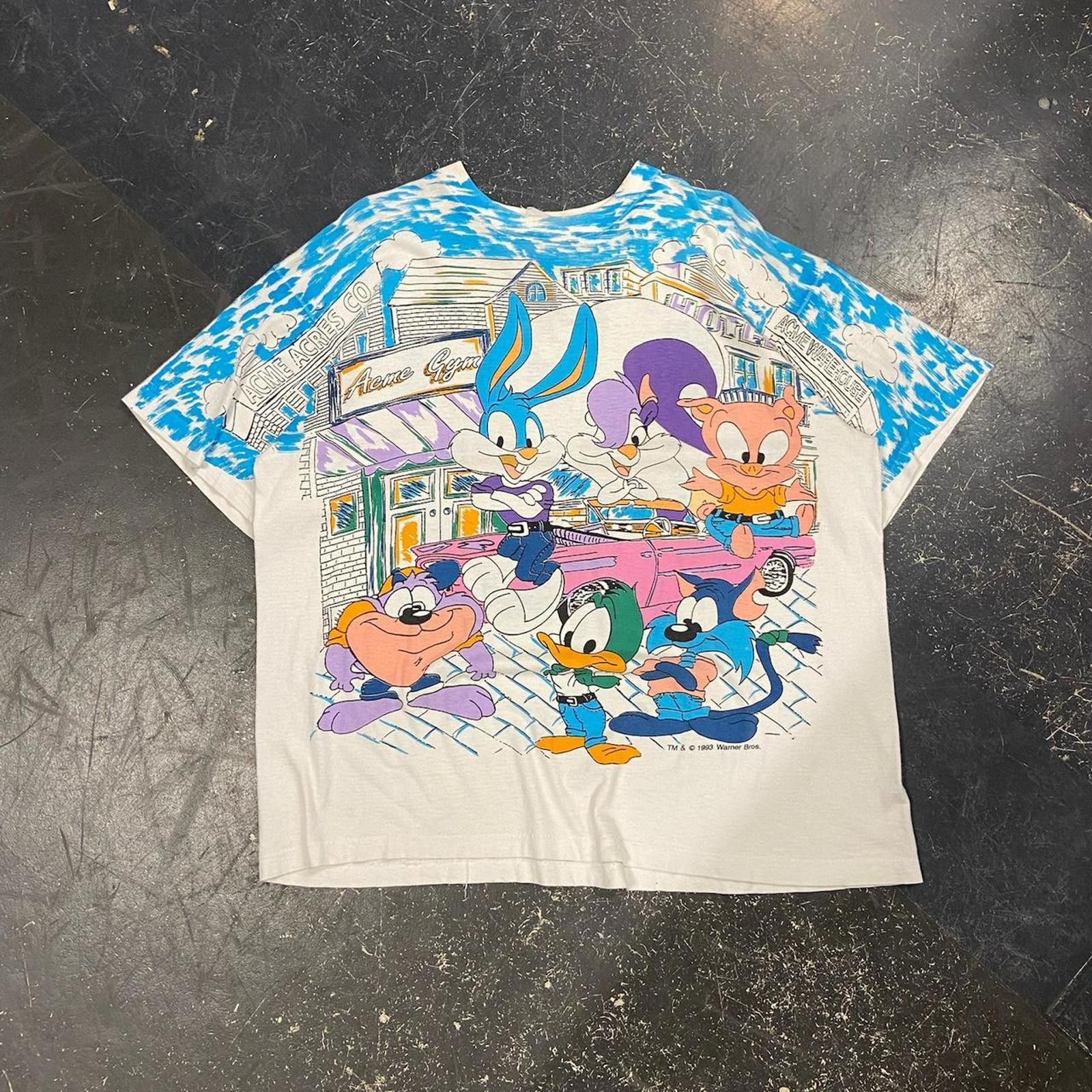 Vintage 1993 Tiny Toons ‘Street Smart’ Looney Tunes AOP Size US XXL / EU 58 / 5 - 2 Thumbnail